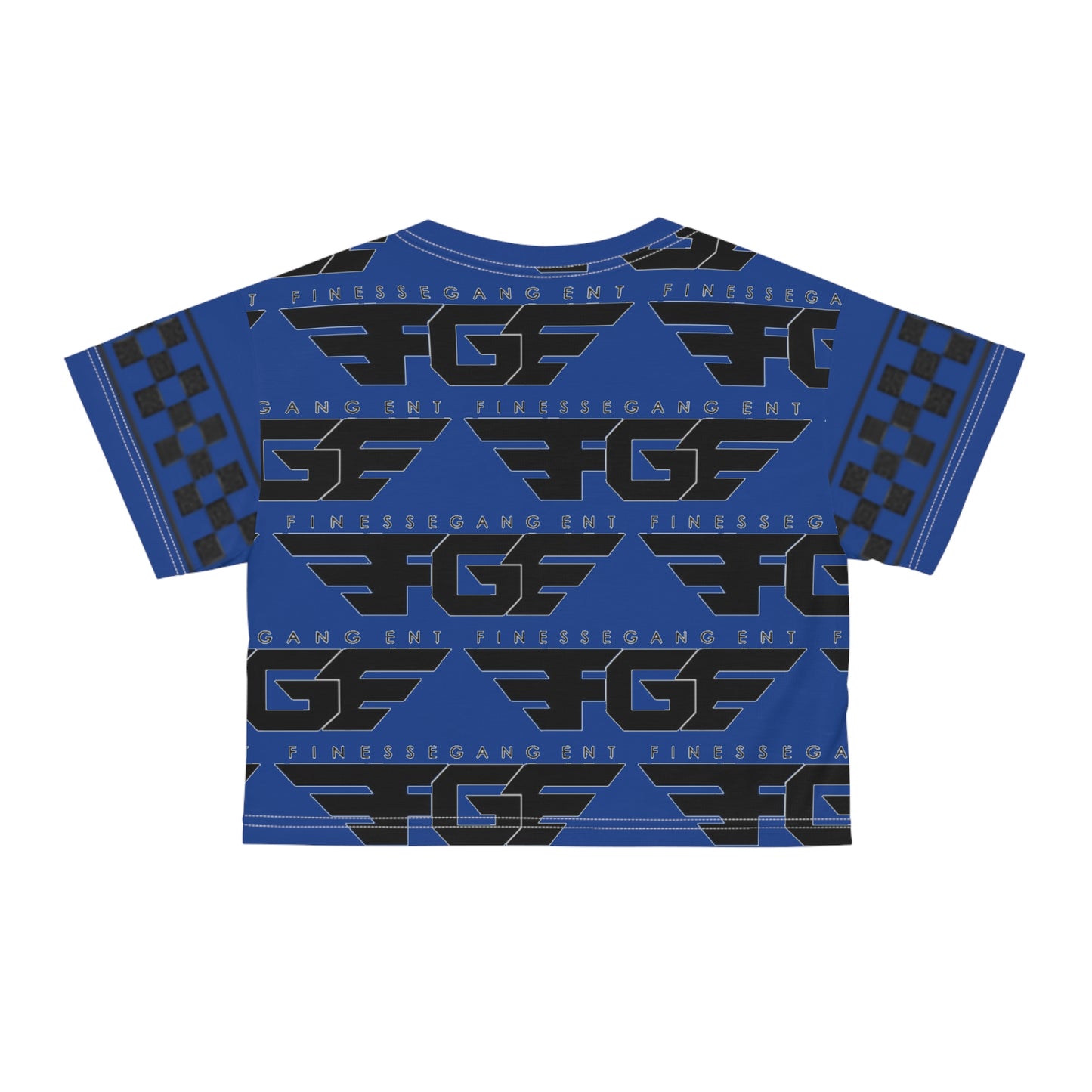 Bold BLUE FGE Graphic Crop Tee for Trendsetters, Streetwear Fashion, Cool Summer Style, Party Wear, Gift for Him/Her