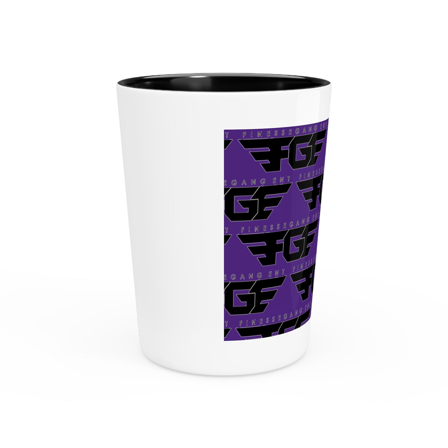 Bold Purple FGE Graphic Shot Glass | Fun Party Favor, Unique Gift for Gamers, Retro Decor for Home Bars, Perfect for Special Celebrations