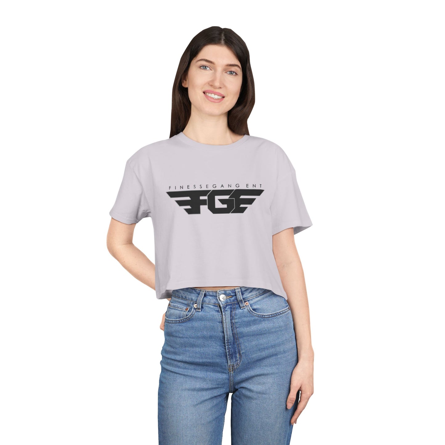 FGE Fitness Gang Women's Crop Tee, Trendy Workout Top, Gym Apparel, Casual Style, Fashionable Sportswear