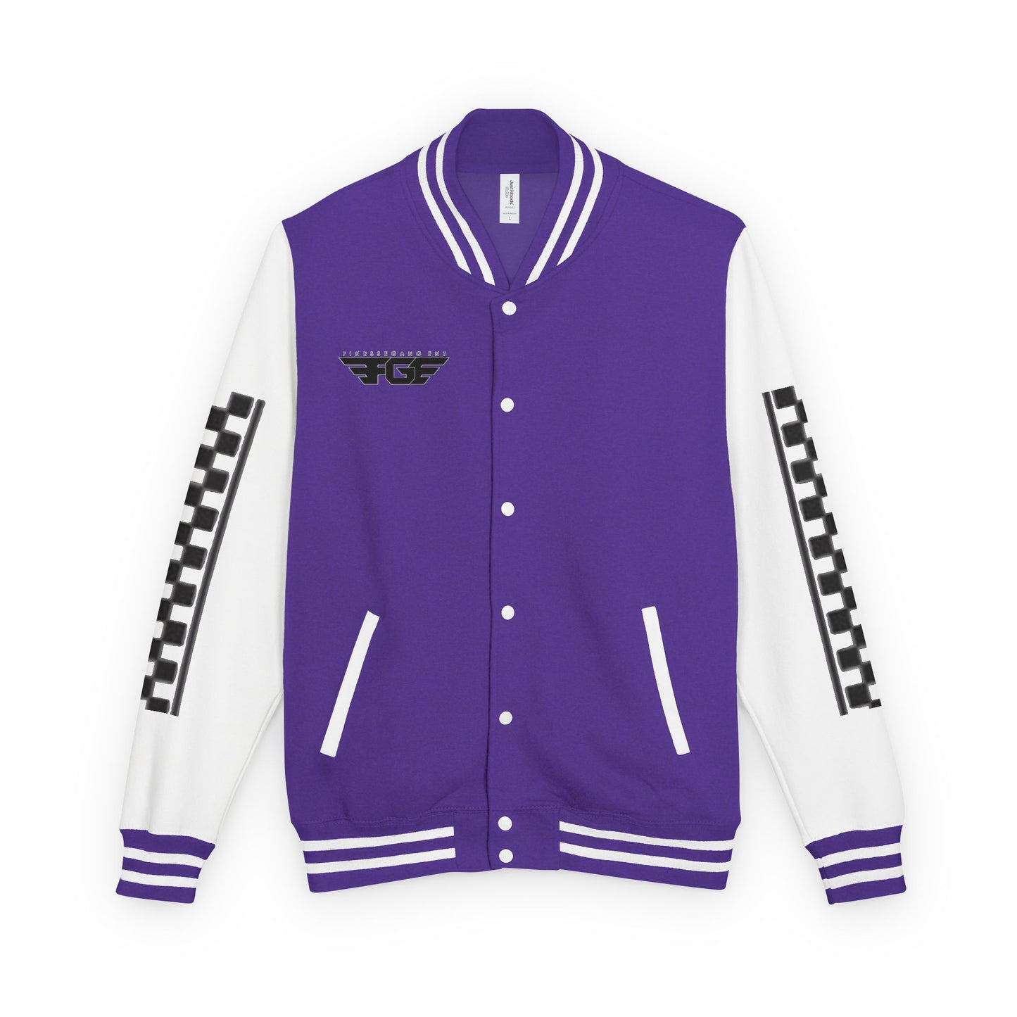 Stylish FGE Unisex Heavyweight Letterman Jacket with Bold Pattern - Perfect for Sports Fans, Casual Wear, College Events, Gifts & Celebrations