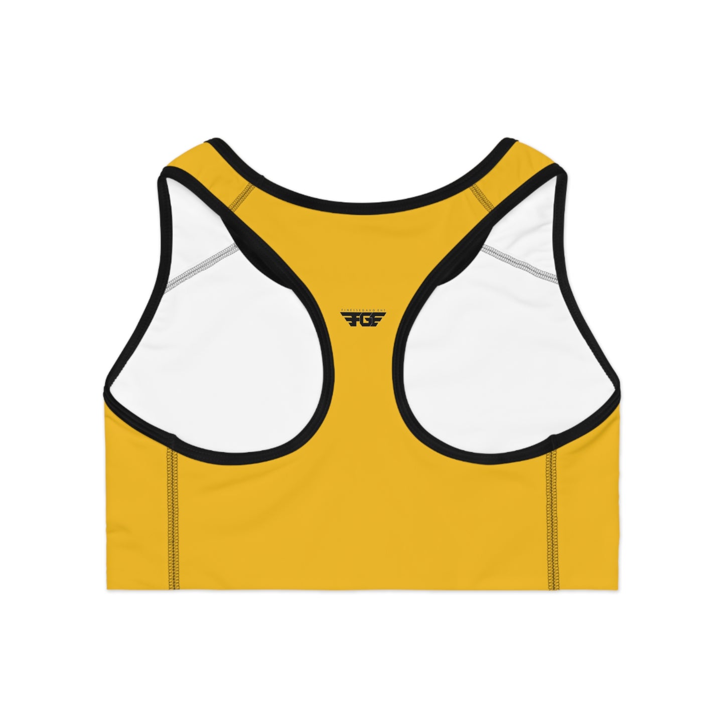 YELLOW FGE Athletic Sports Bra - Stylish Activewear for Fitness Enthusiasts, Gym, Yoga, Running, Team Sports