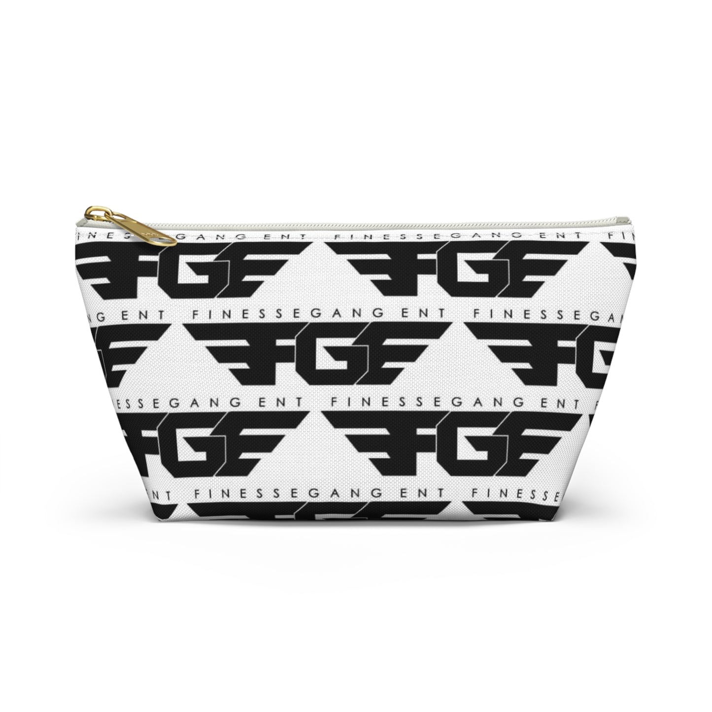 Stylish FGE Accessory Pouch - FinesseGang Design, Makeup Bag, Toiletry Bag, Travel Organizer, Gift for Trendsetters, Black and White Style