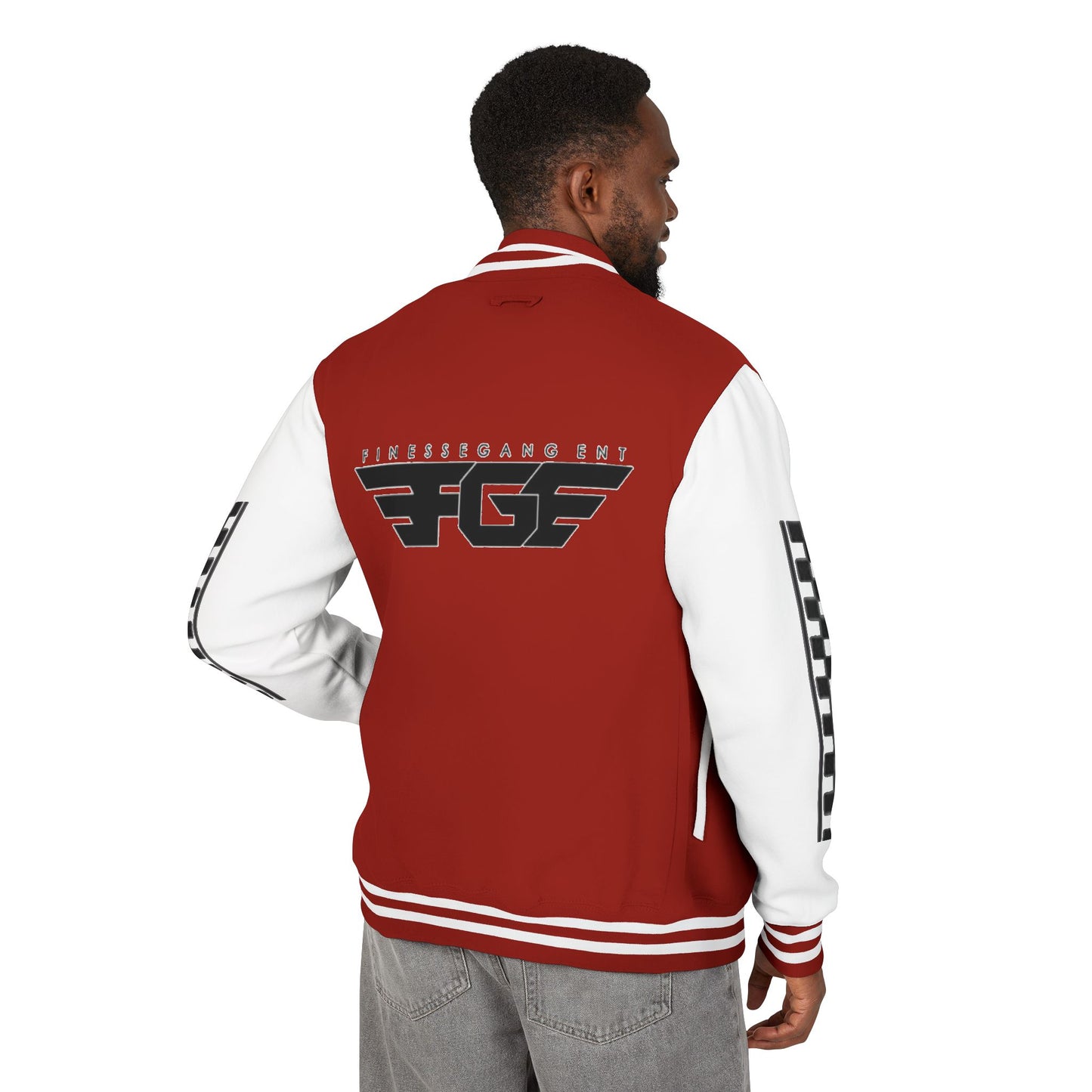 Stylish FGE Unisex Heavyweight Letterman Jacket with Bold Pattern - Perfect for Sports Fans, Casual Wear, College Events, Gifts & Celebrations