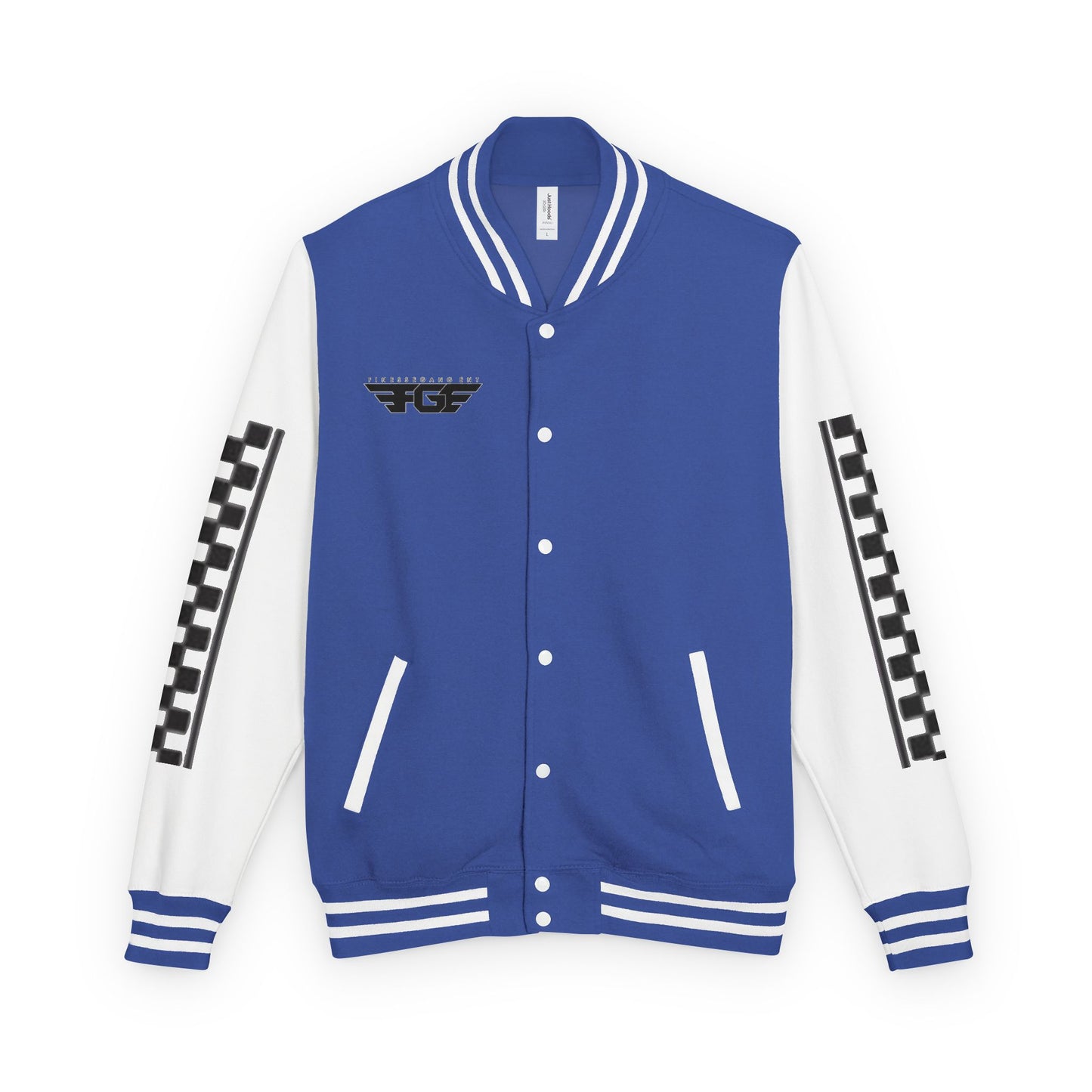 Stylish FGE Unisex Heavyweight Letterman Jacket with Bold Pattern - Perfect for Sports Fans, Casual Wear, College Events, Gifts & Celebrations