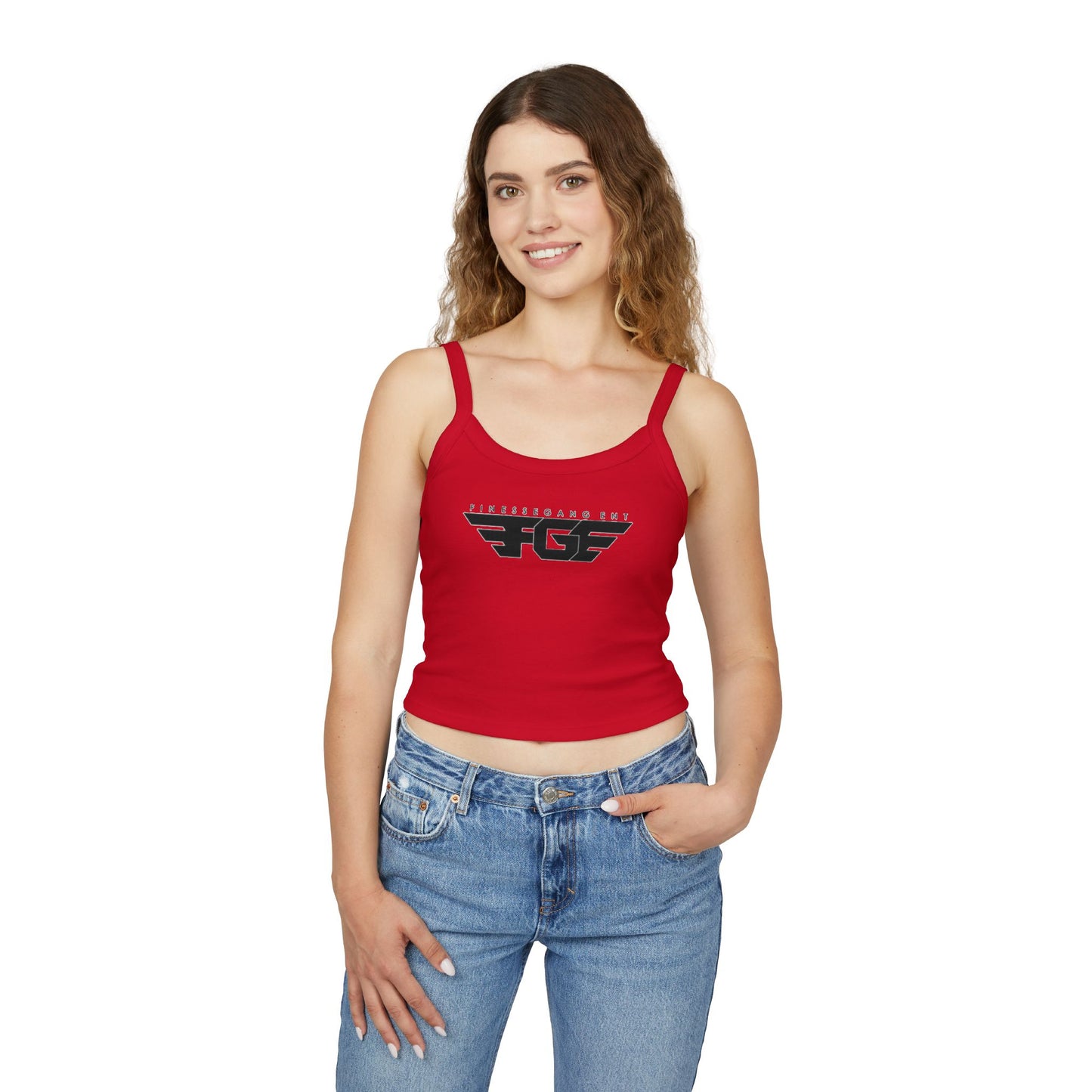 FGE Stylish Women's Spaghetti Strap Tank Top - Finessegagent Graphic Design