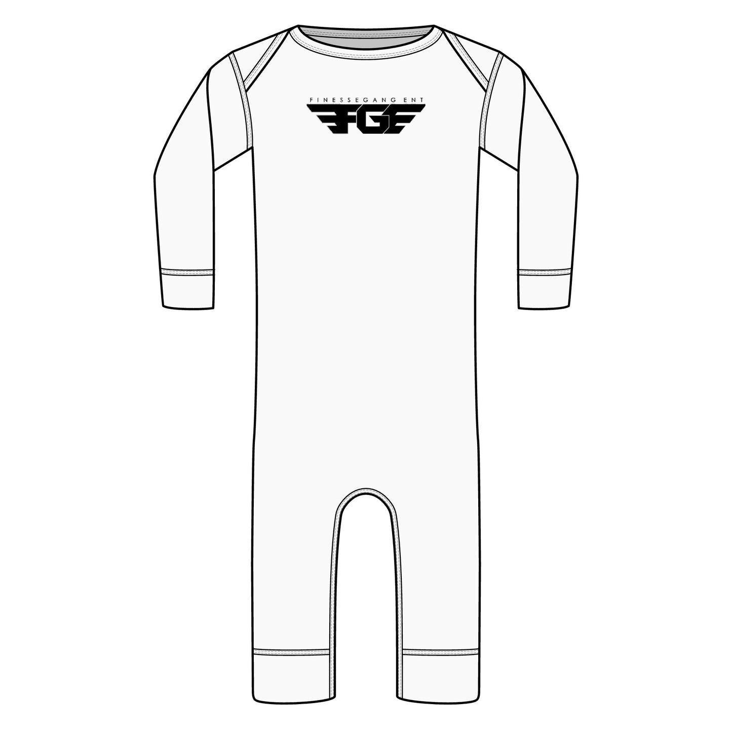 Infant FGE Ribbed Long-Leg Bodysuit — Minimalist Black Logo Baby Onesie