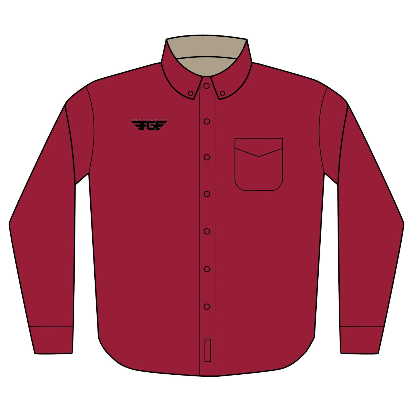 Embroideredy FGE Long Sleeve Work Shirt — Classic Button-Down