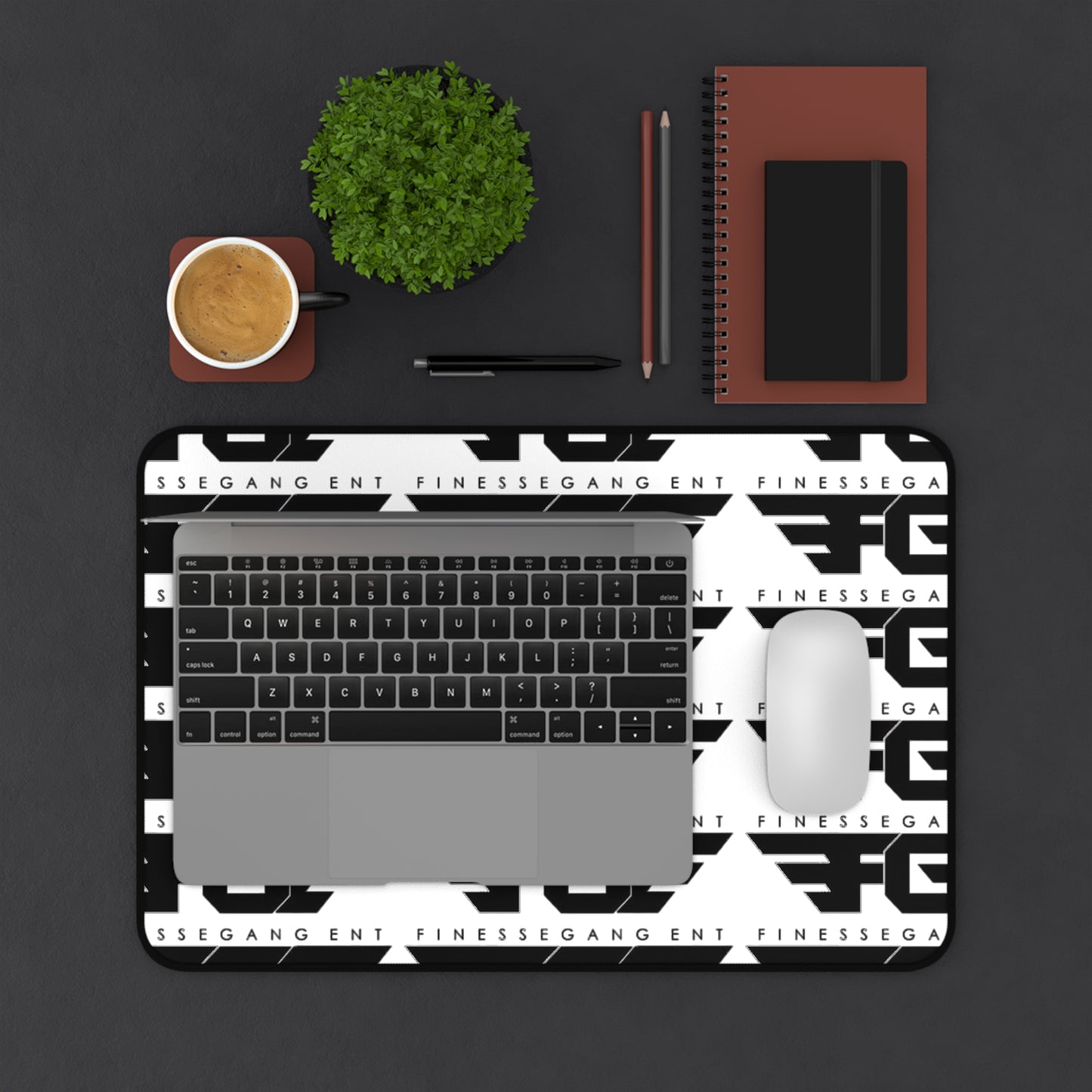 Stylish Desk Mat with Finesse Gang Logo, Office Decor, Gaming Mouse Pad, Desk Accessories, Modern Home Office, Unique Gift