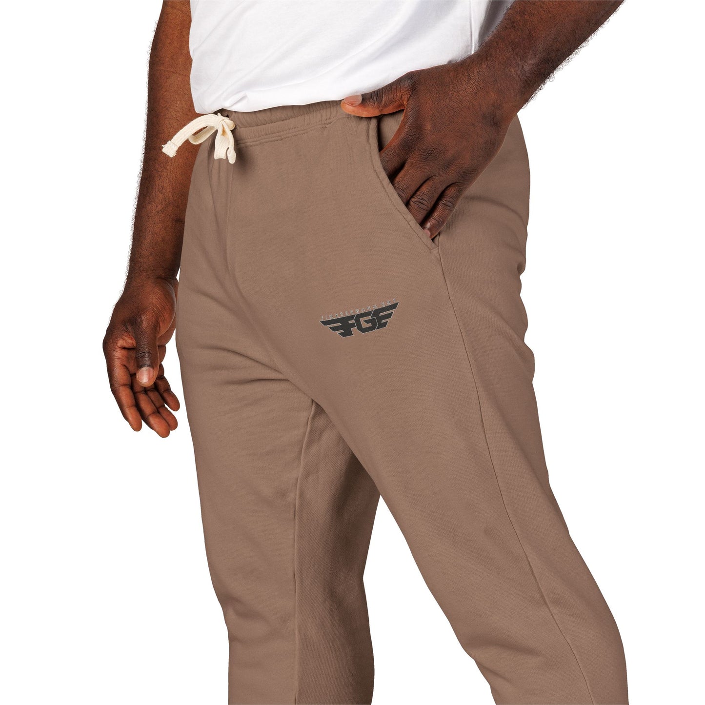 Comfy FGE Garment-Dyed Fleece Sweatpants - Unisex Loungewear, Ideal for Relaxation, Cozy Evenings, Casual Outings, Gift for Him/Her