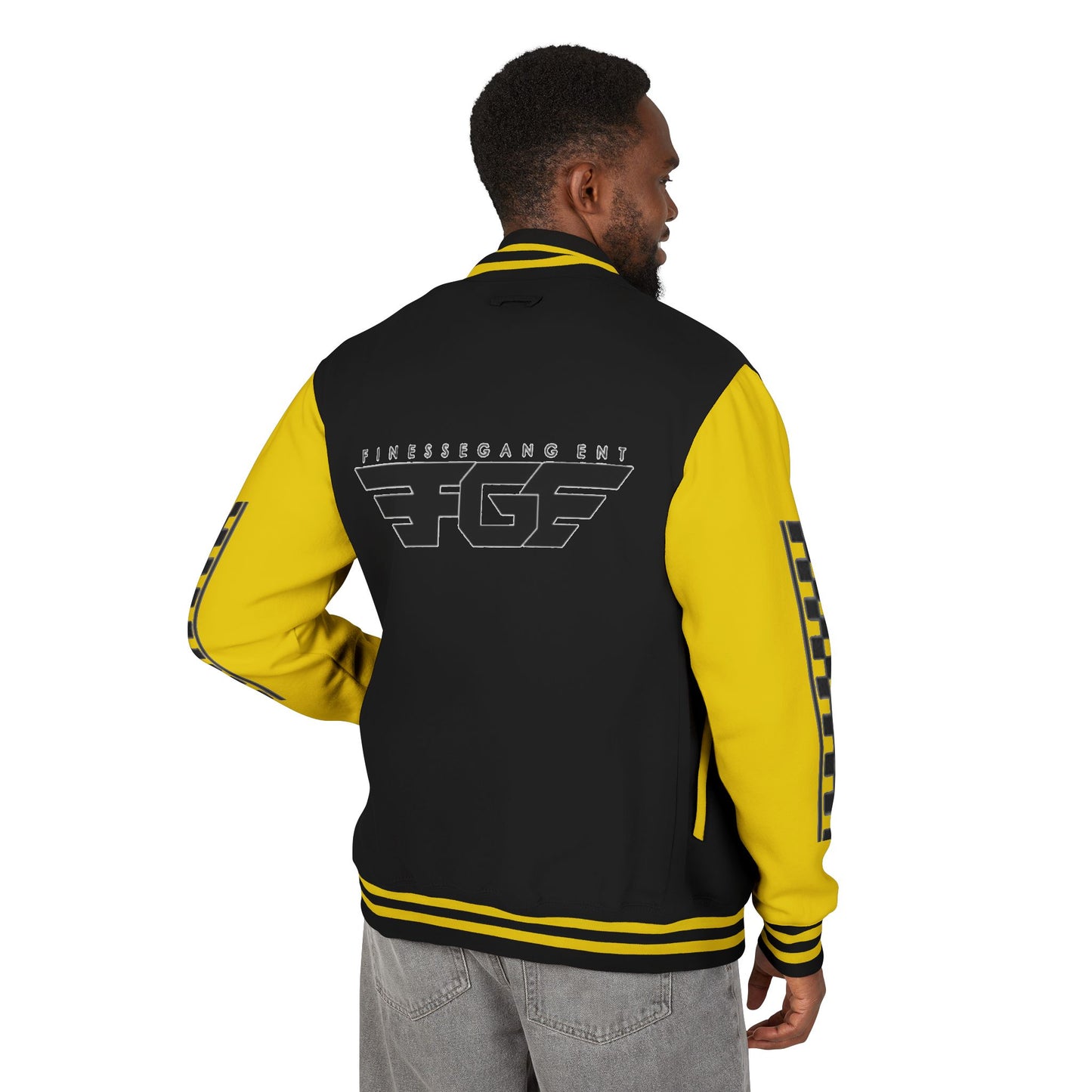 Stylish FGE Unisex Heavyweight Letterman Jacket with Bold Pattern - Perfect for Sports Fans, Casual Wear, College Events, Gifts & Celebrations