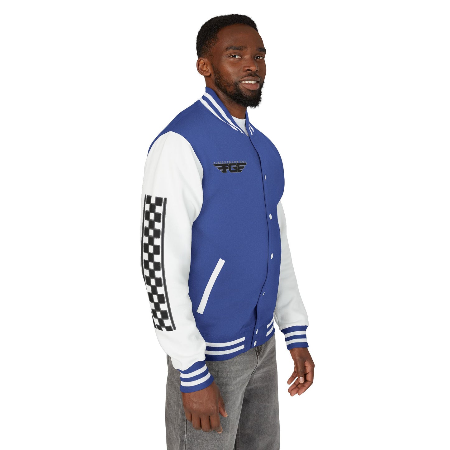 Stylish FGE Unisex Heavyweight Letterman Jacket with Bold Pattern - Perfect for Sports Fans, Casual Wear, College Events, Gifts & Celebrations