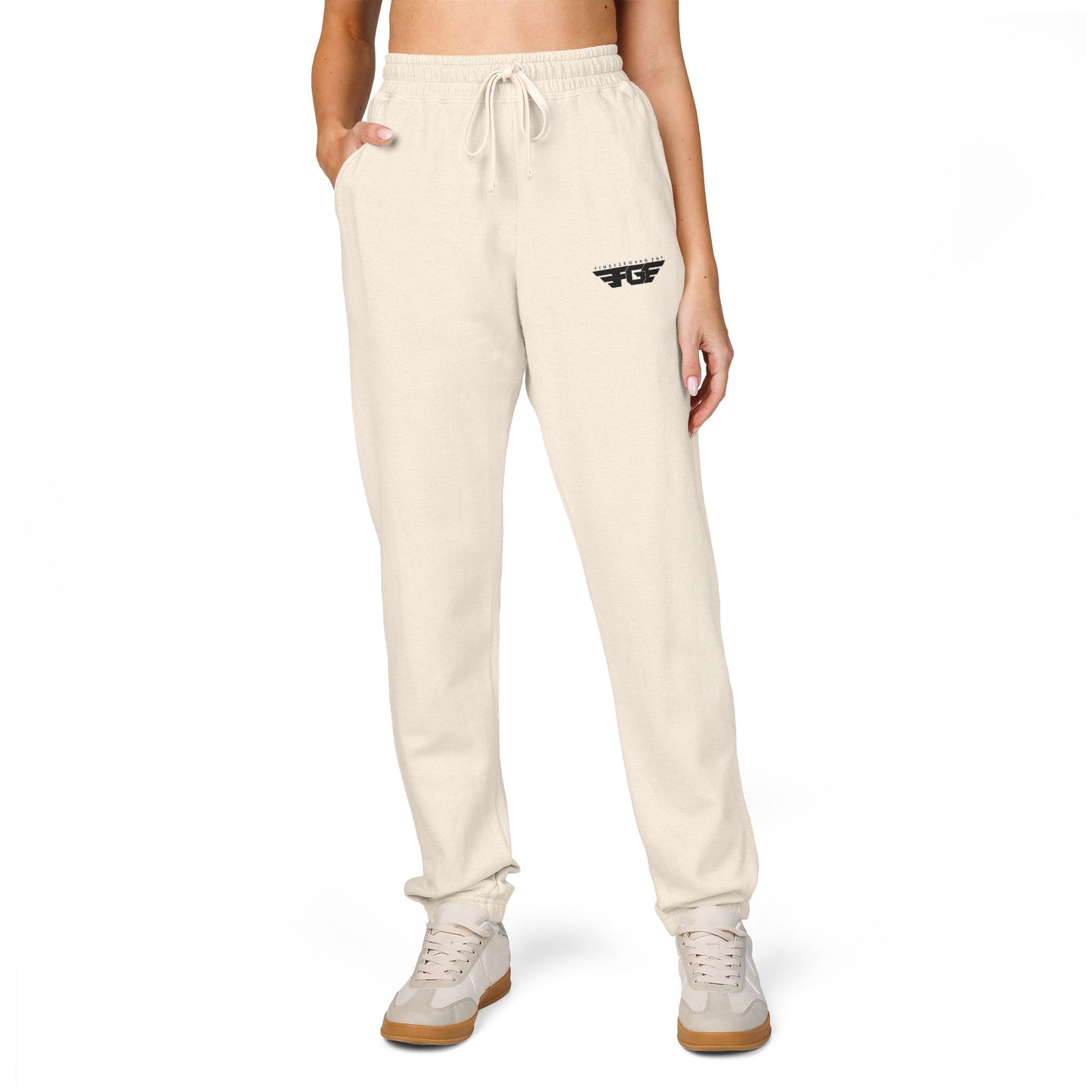 Comfy FGE Garment-Dyed Fleece Sweatpants - Unisex Loungewear, Ideal for Relaxation, Cozy Evenings, Casual Outings, Gift for Him/Her