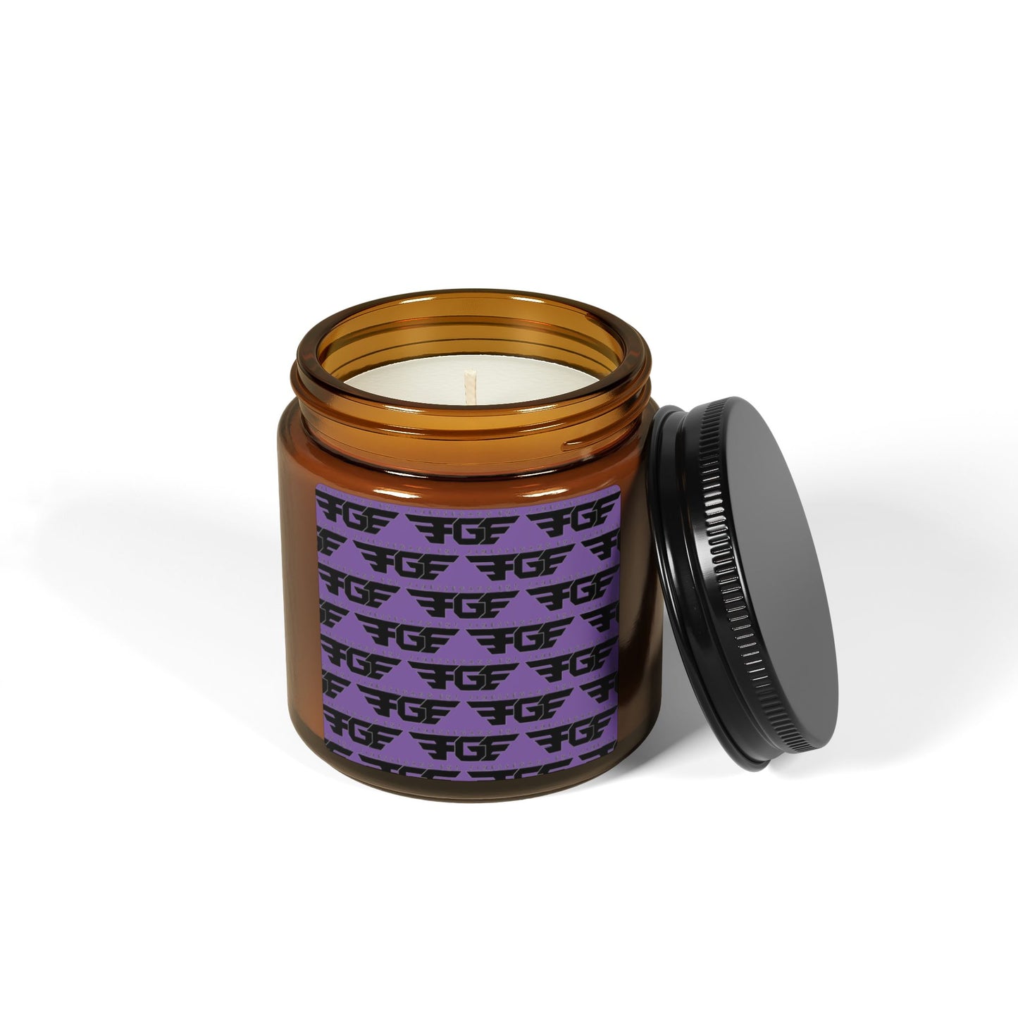 Vibrant FGE Scented Soy Candle in Amber Jar, Relaxing Aromatherapy Gift, Home Decor, Eco-Friendly Candle, Perfect for Birthdays, Holidays