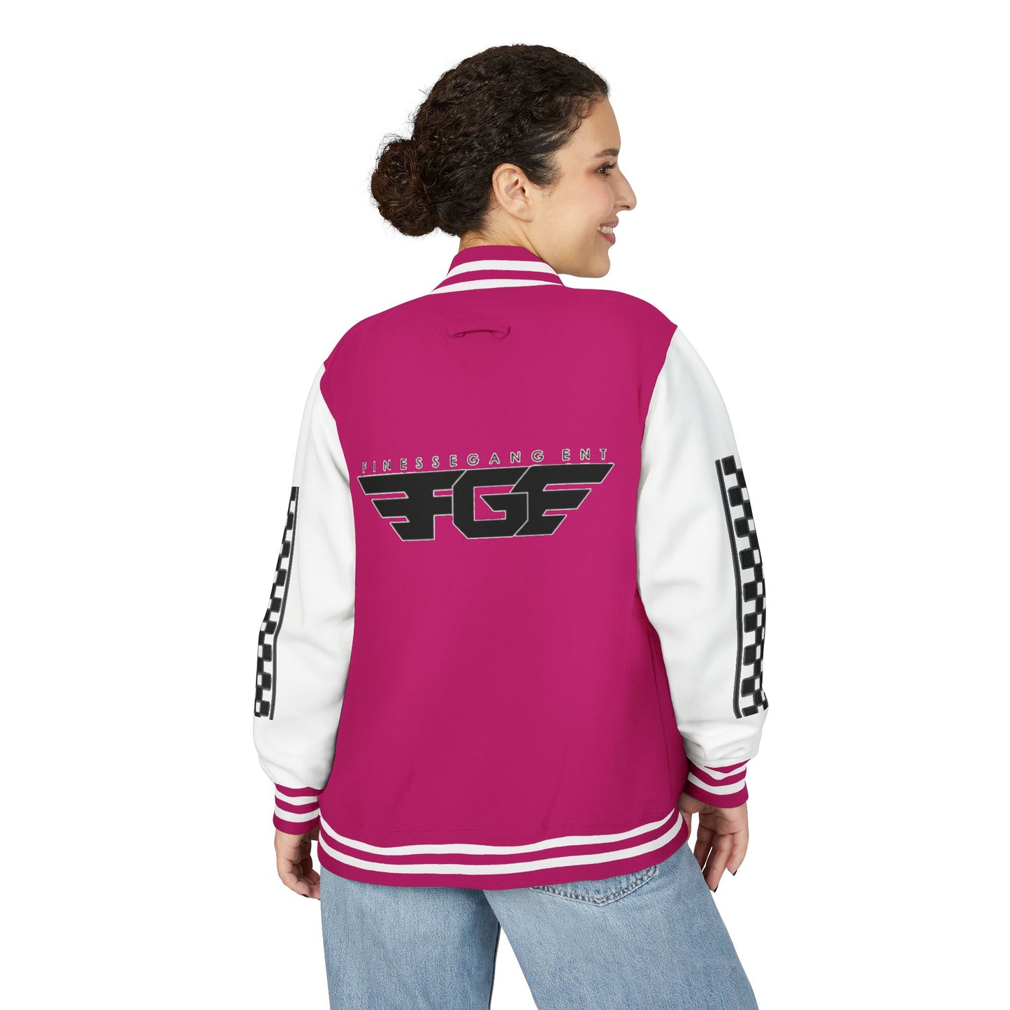 Stylish FGE Unisex Heavyweight Letterman Jacket with Bold Pattern - Perfect for Sports Fans, Casual Wear, College Events, Gifts & Celebrations