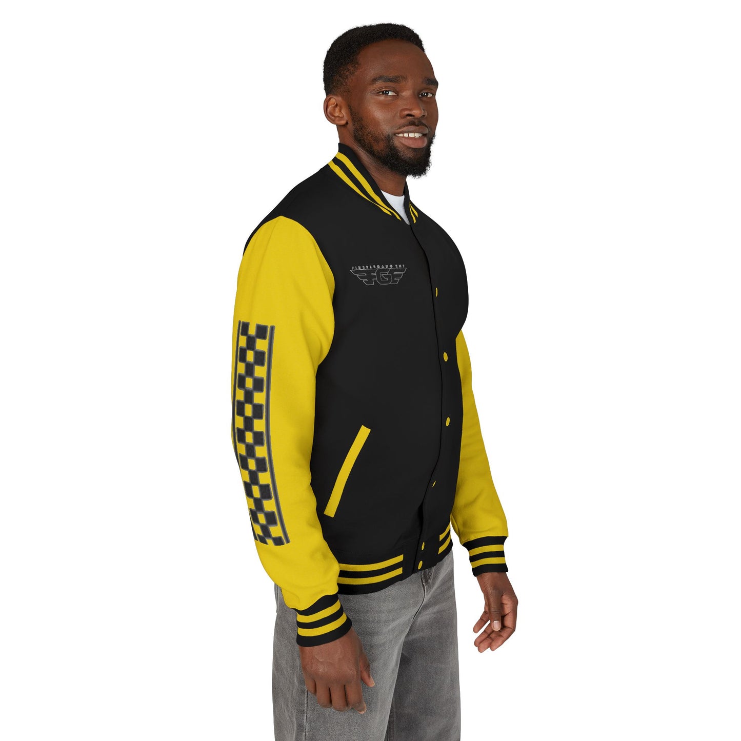 Stylish FGE Unisex Heavyweight Letterman Jacket with Bold Pattern - Perfect for Sports Fans, Casual Wear, College Events, Gifts & Celebrations