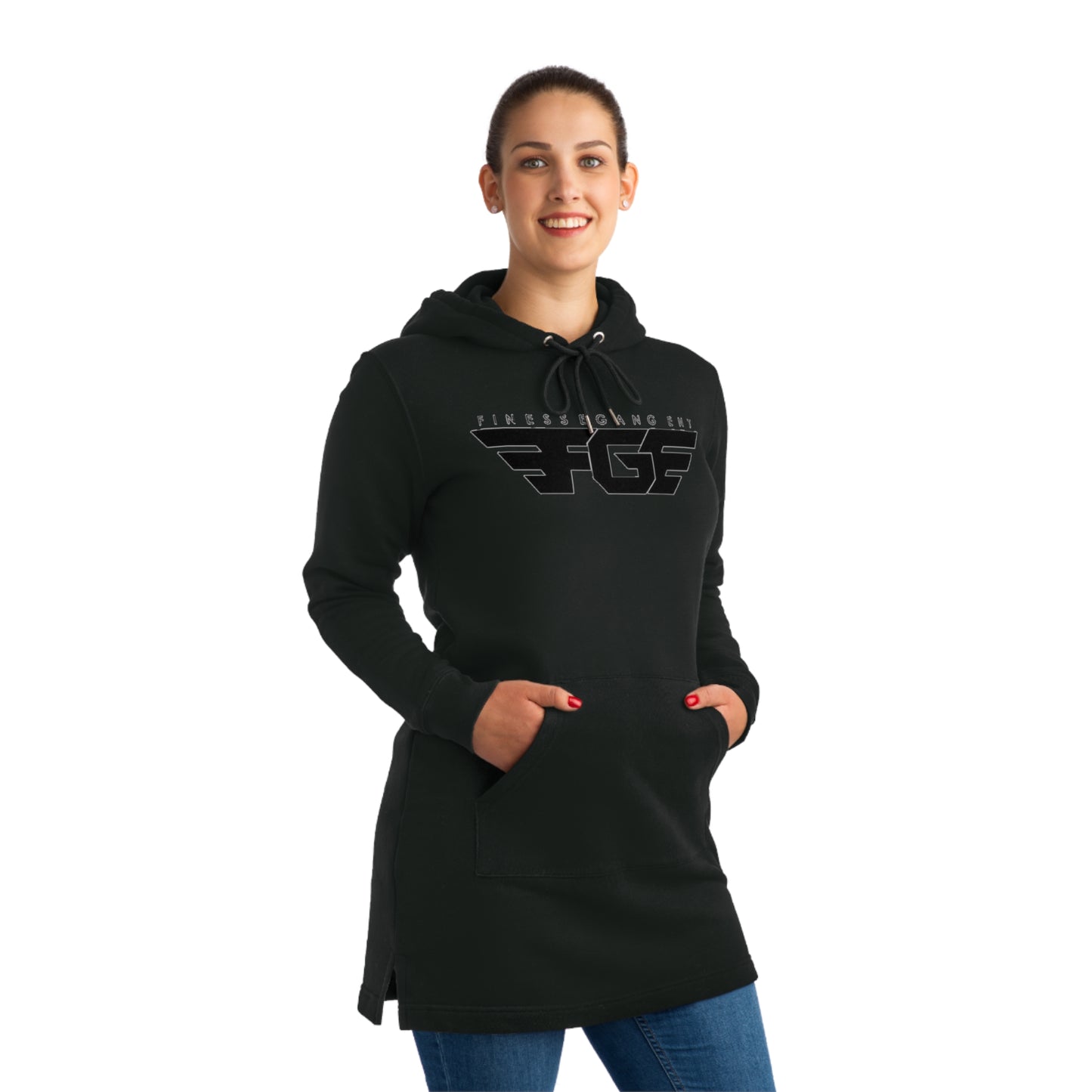 FGE Streeter Hoodie Dress - Stylish, Oversized, Urban Wear for Comfortable Days, Cozy Street Style, Ideal for Casual Outings, Perfect Gift for