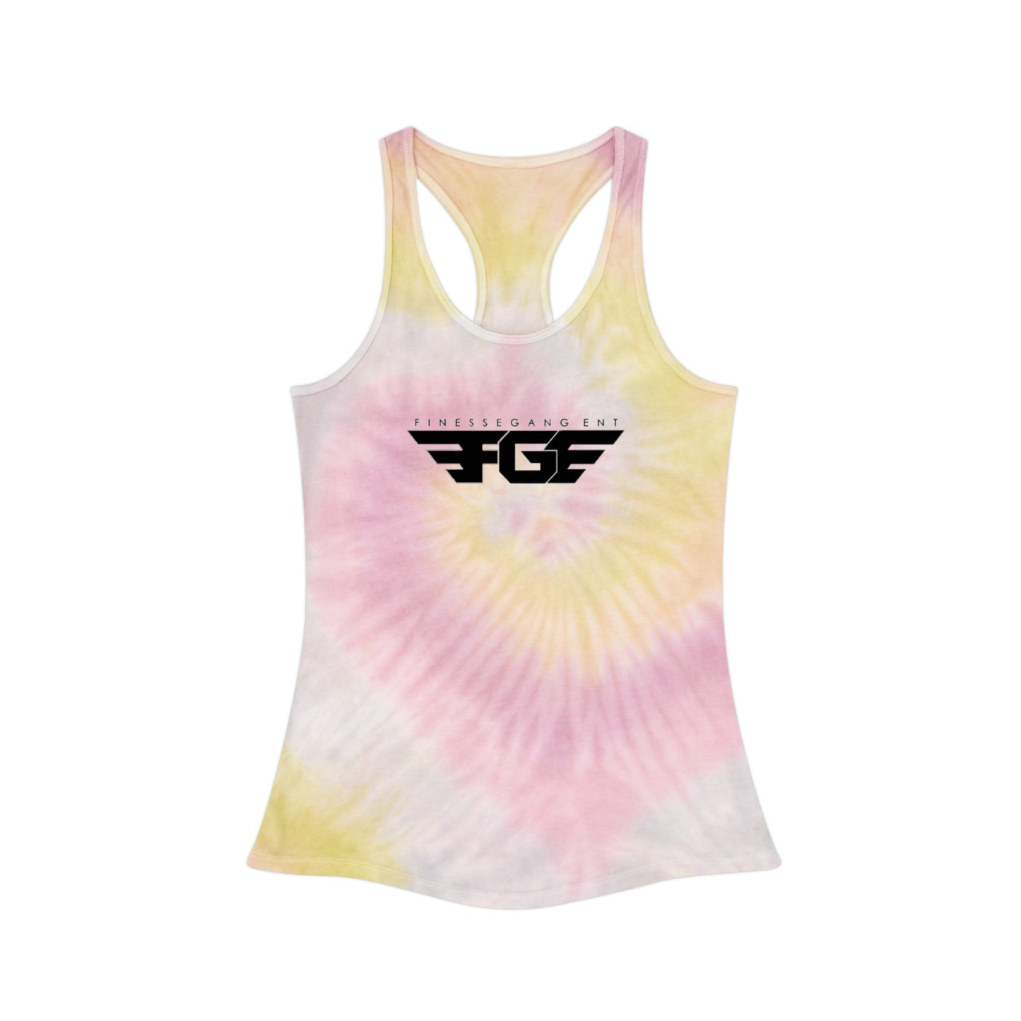 Tie Dye FGE Racerback Tank Top, Bohemian Summer Shirt, Beachwear, Festival Outfit, Casual Activewear, Gift for Her