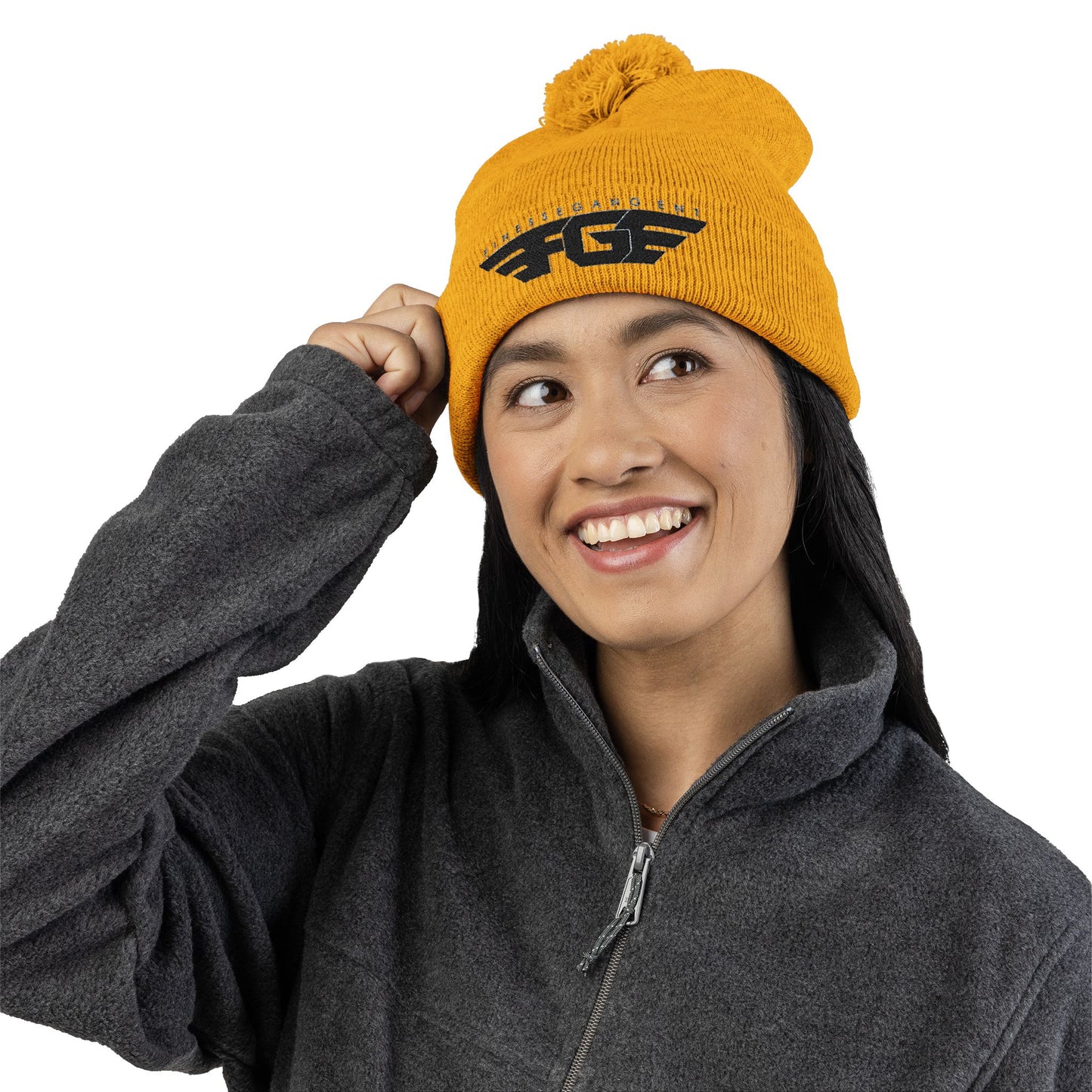 FGE Pom-Pom Knit Cap (Embroidery)