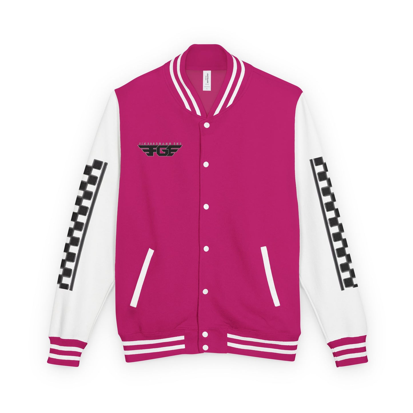 Stylish FGE Unisex Heavyweight Letterman Jacket with Bold Pattern - Perfect for Sports Fans, Casual Wear, College Events, Gifts & Celebrations