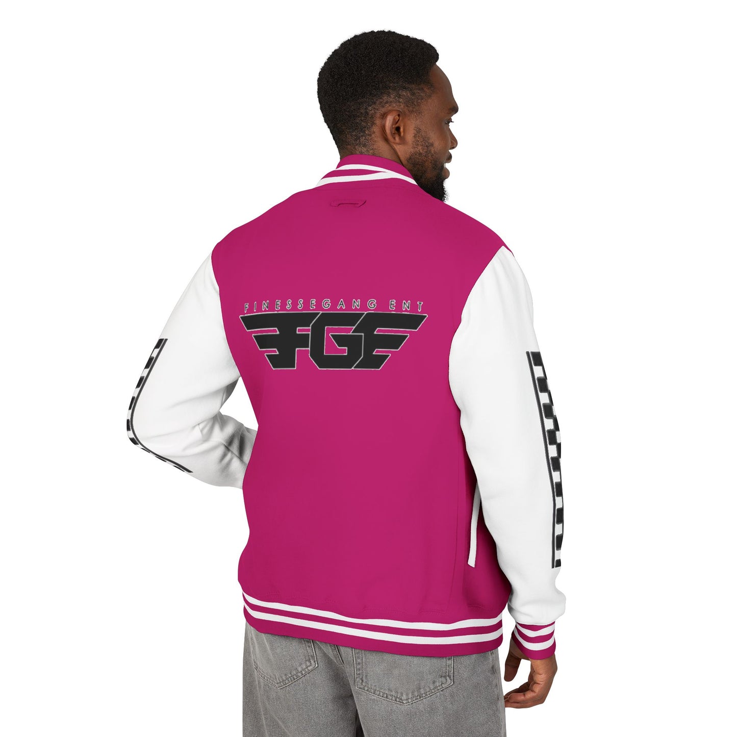 Stylish FGE Unisex Heavyweight Letterman Jacket with Bold Pattern - Perfect for Sports Fans, Casual Wear, College Events, Gifts & Celebrations