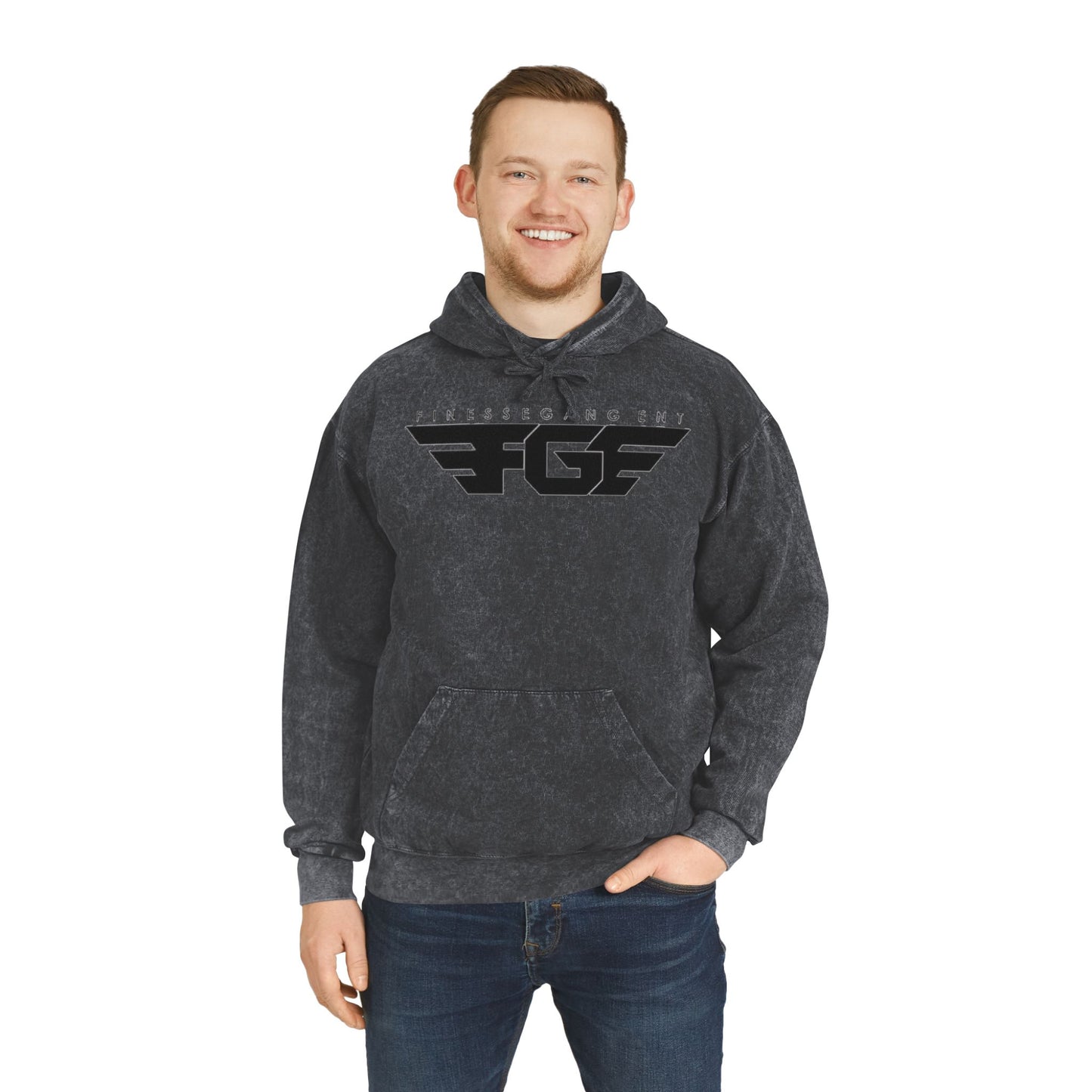FGE Unisex Mineral Wash Hoodie, Casual Fashion Pullover, Streetwear Cozy Sweatshirt, Gift for Him, Cool Graphic Hoodie