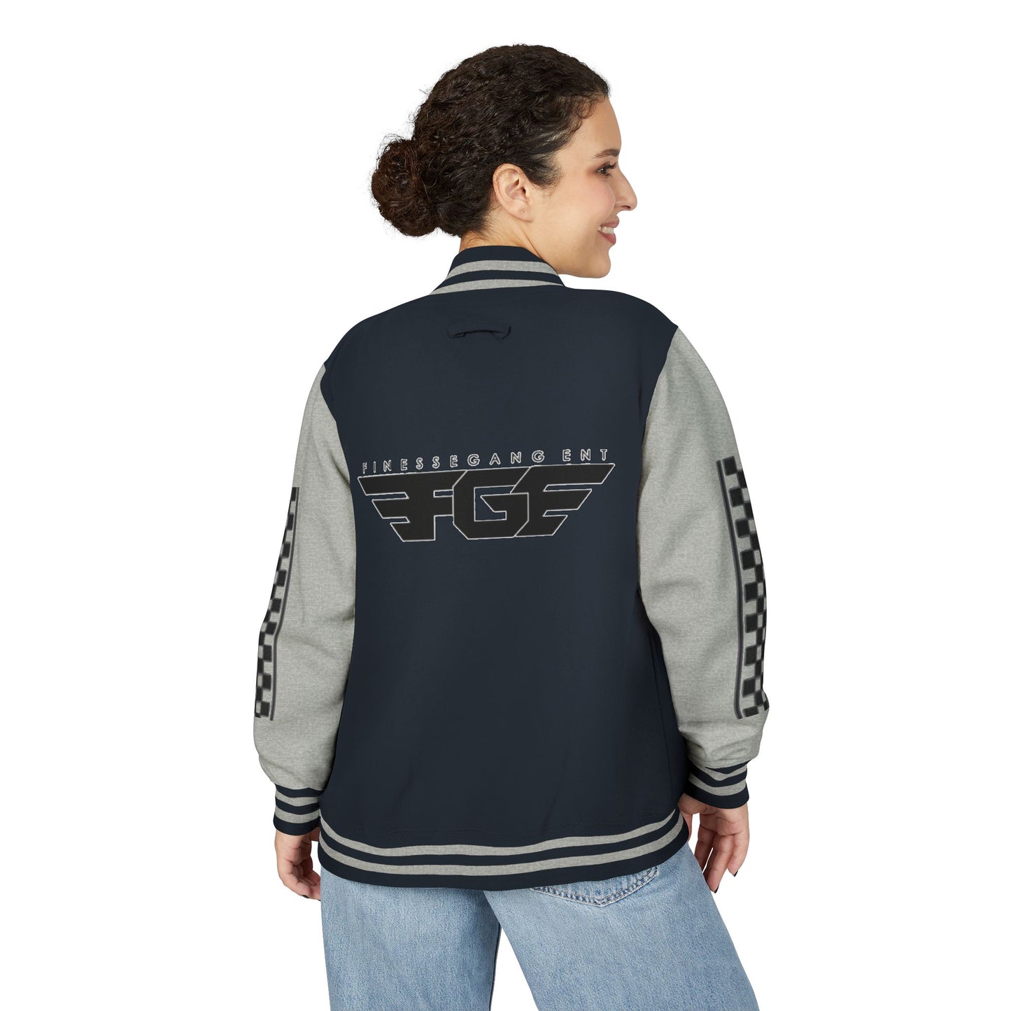 Stylish FGE Unisex Heavyweight Letterman Jacket with Bold Pattern - Perfect for Sports Fans, Casual Wear, College Events, Gifts & Celebrations