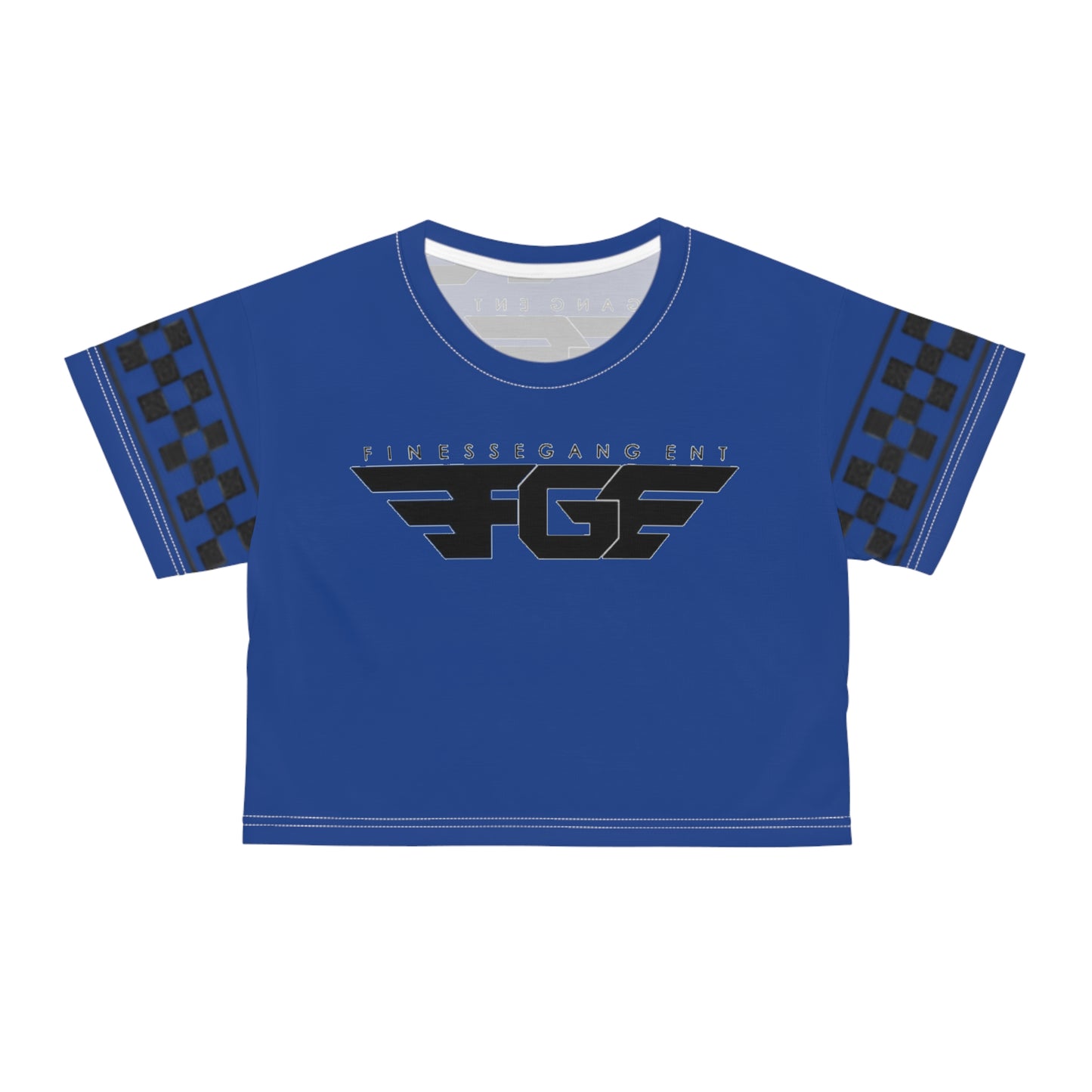Bold BLUE FGE Graphic Crop Tee for Trendsetters, Streetwear Fashion, Cool Summer Style, Party Wear, Gift for Him/Her