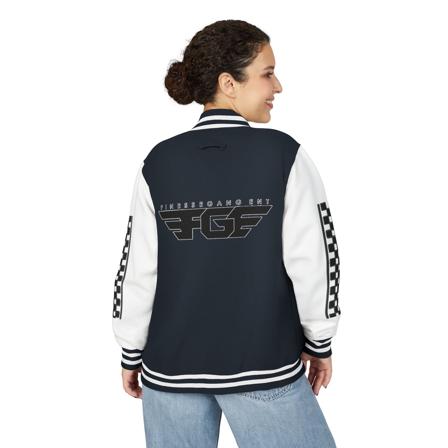 Stylish FGE Unisex Heavyweight Letterman Jacket with Bold Pattern - Perfect for Sports Fans, Casual Wear, College Events, Gifts & Celebrations