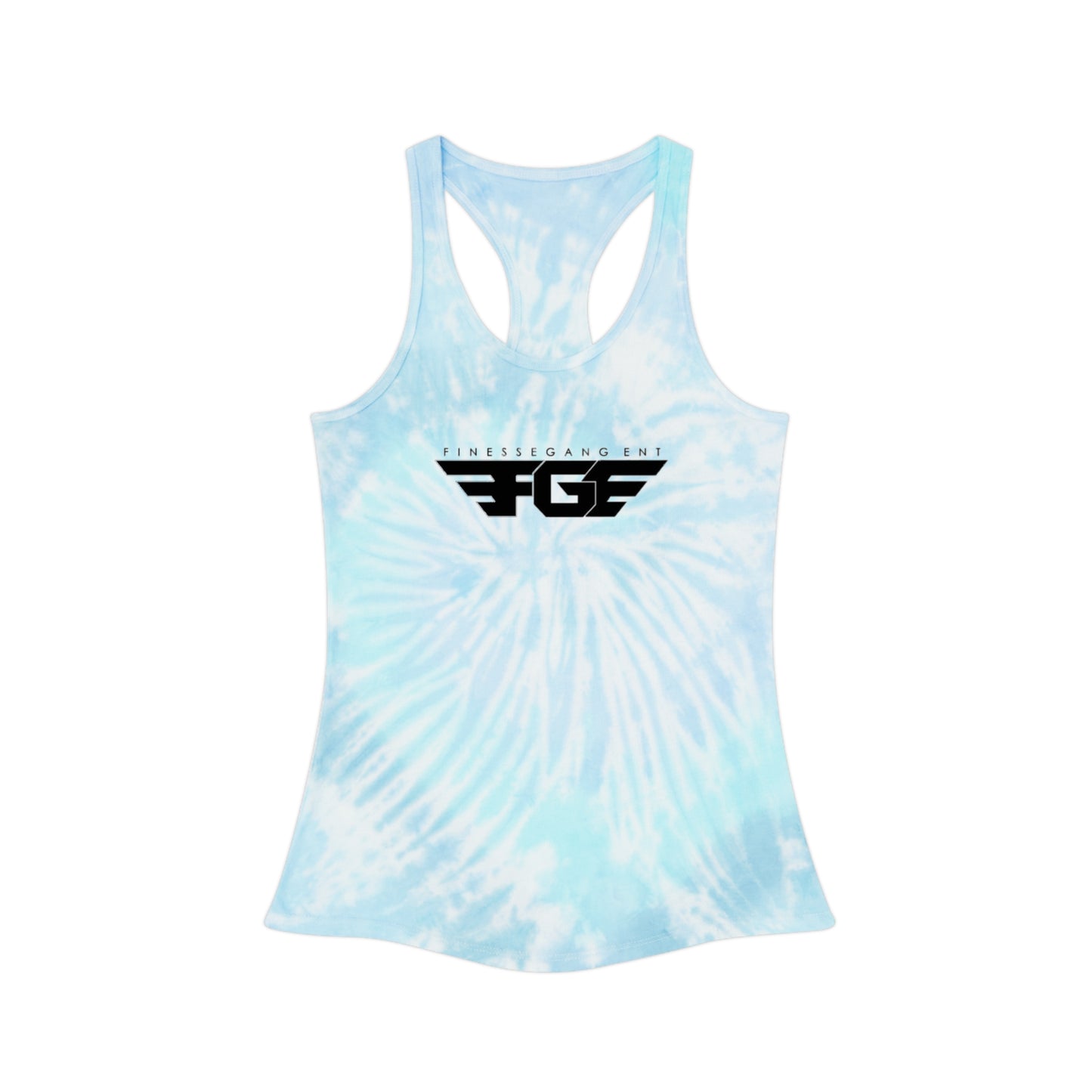 Tie Dye FGE Racerback Tank Top, Bohemian Summer Shirt, Beachwear, Festival Outfit, Casual Activewear, Gift for Her