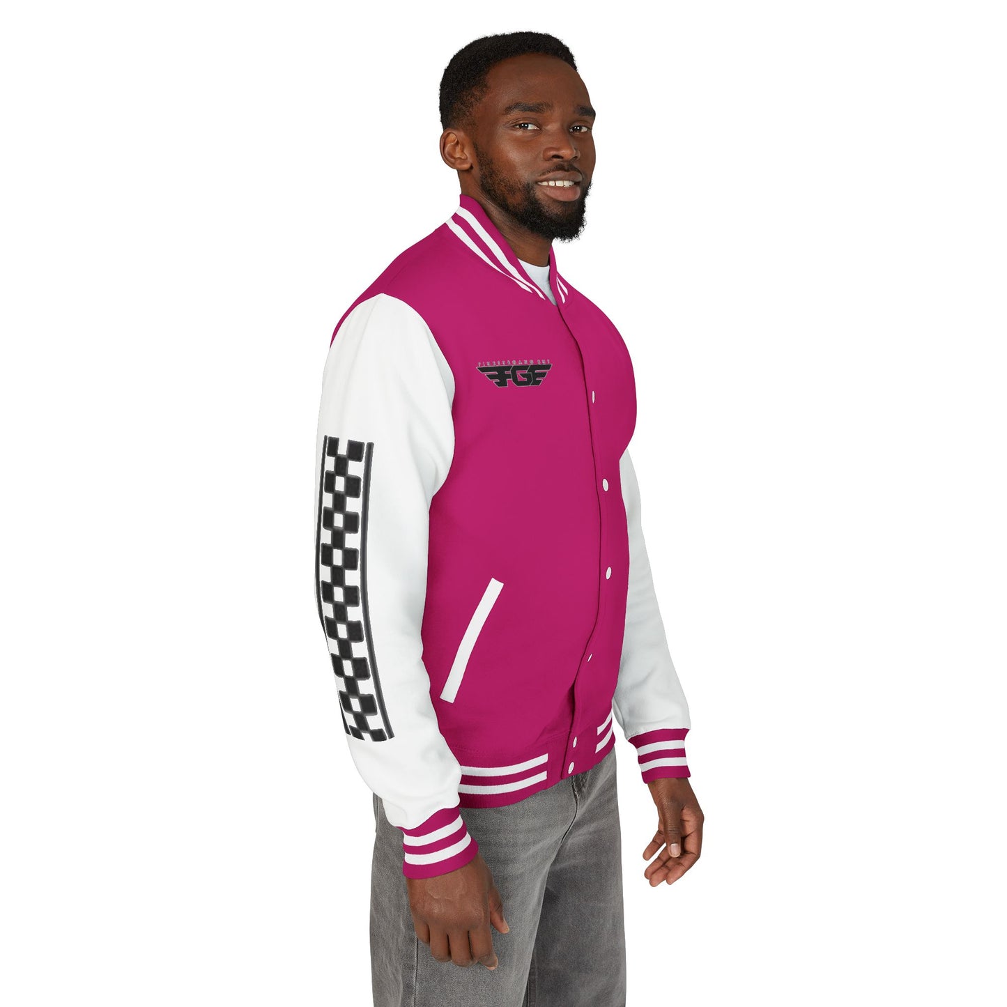 Stylish FGE Unisex Heavyweight Letterman Jacket with Bold Pattern - Perfect for Sports Fans, Casual Wear, College Events, Gifts & Celebrations