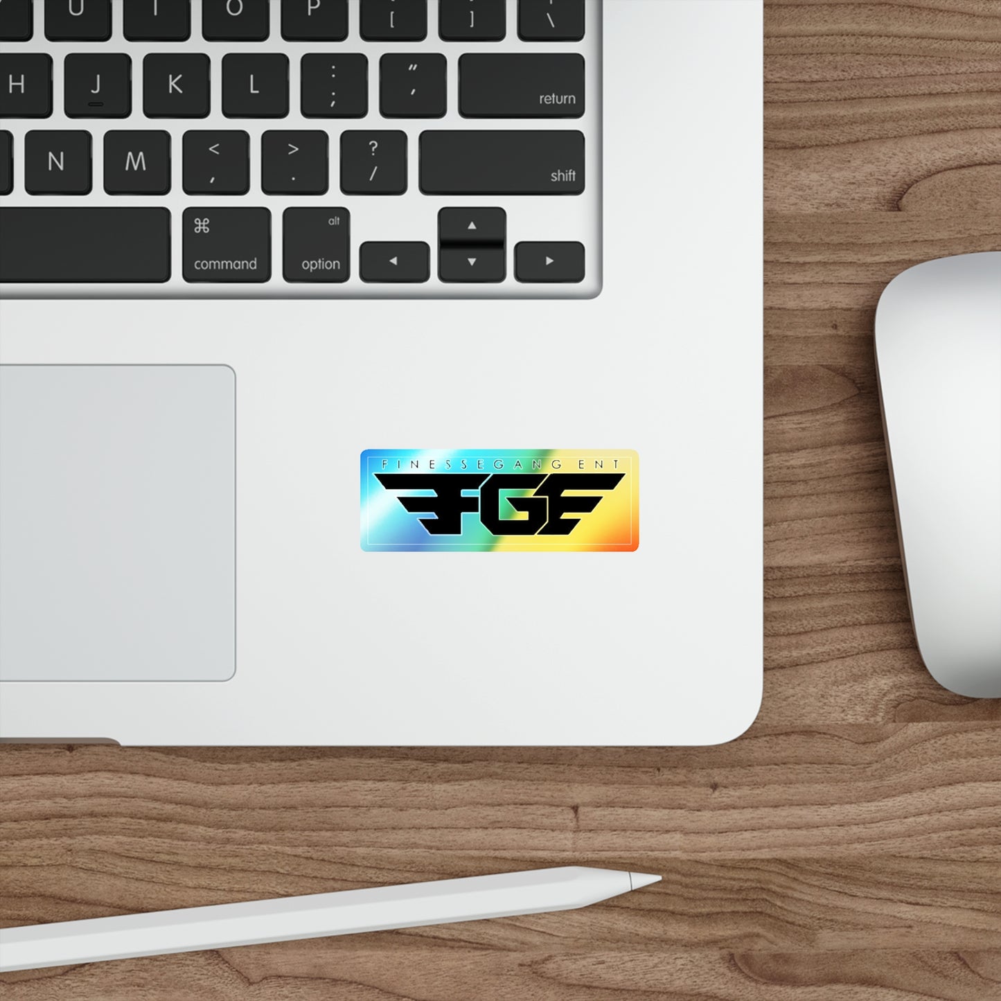 Holographic FGE Die-cut Stickers - Vibrant Skateboard Decals, Custom Stickers for FGE Fans, Trendy Art for Laptops & Water Bottles, Perfect Gift