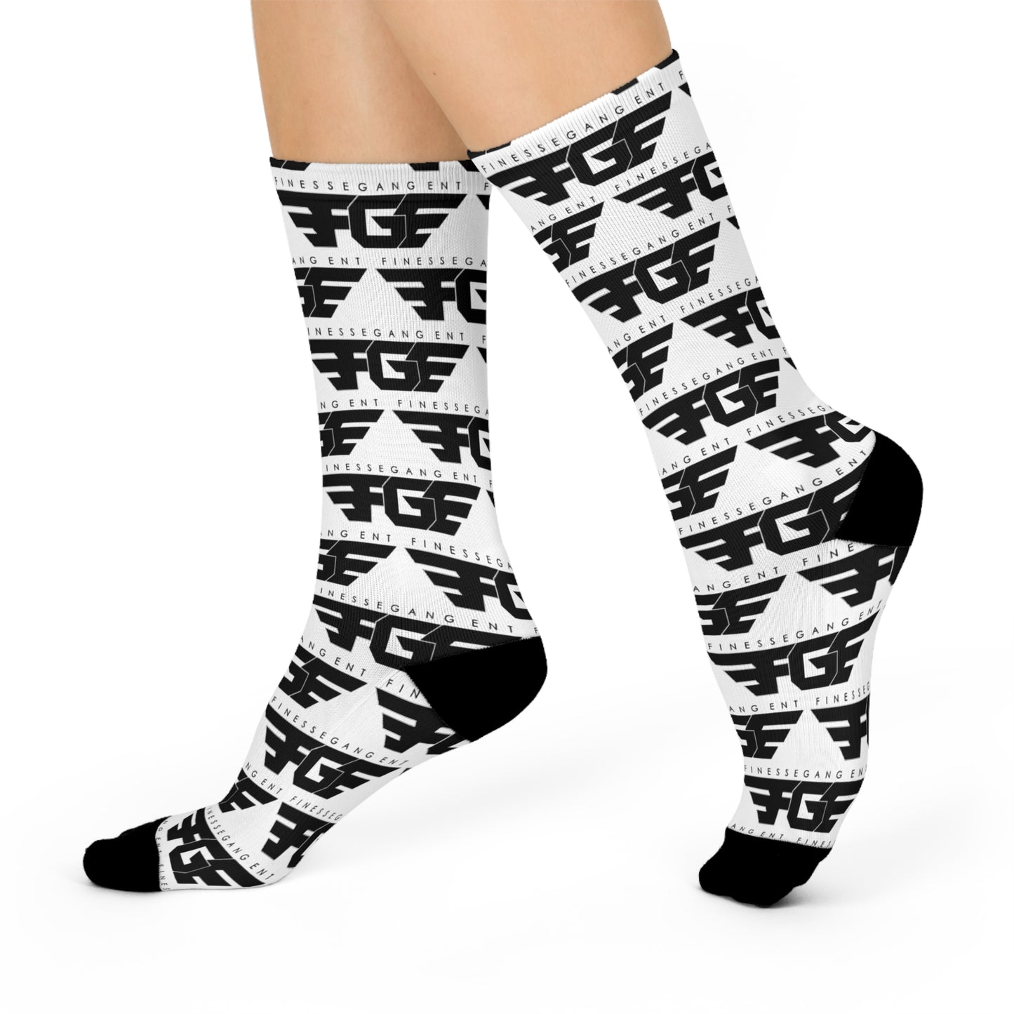 Stylish FGE Cushioned Crew Socks, Cozy Socks for Comfort, Fashion Socks, Perfect Gift, Everyday Wear, Unique Design