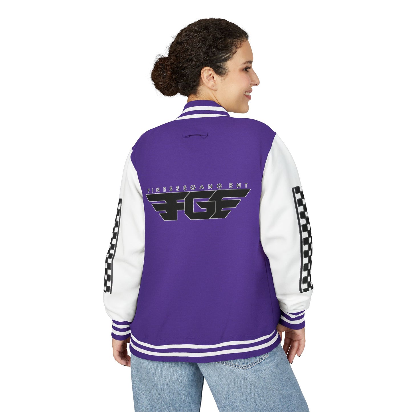 Stylish FGE Unisex Heavyweight Letterman Jacket with Bold Pattern - Perfect for Sports Fans, Casual Wear, College Events, Gifts & Celebrations