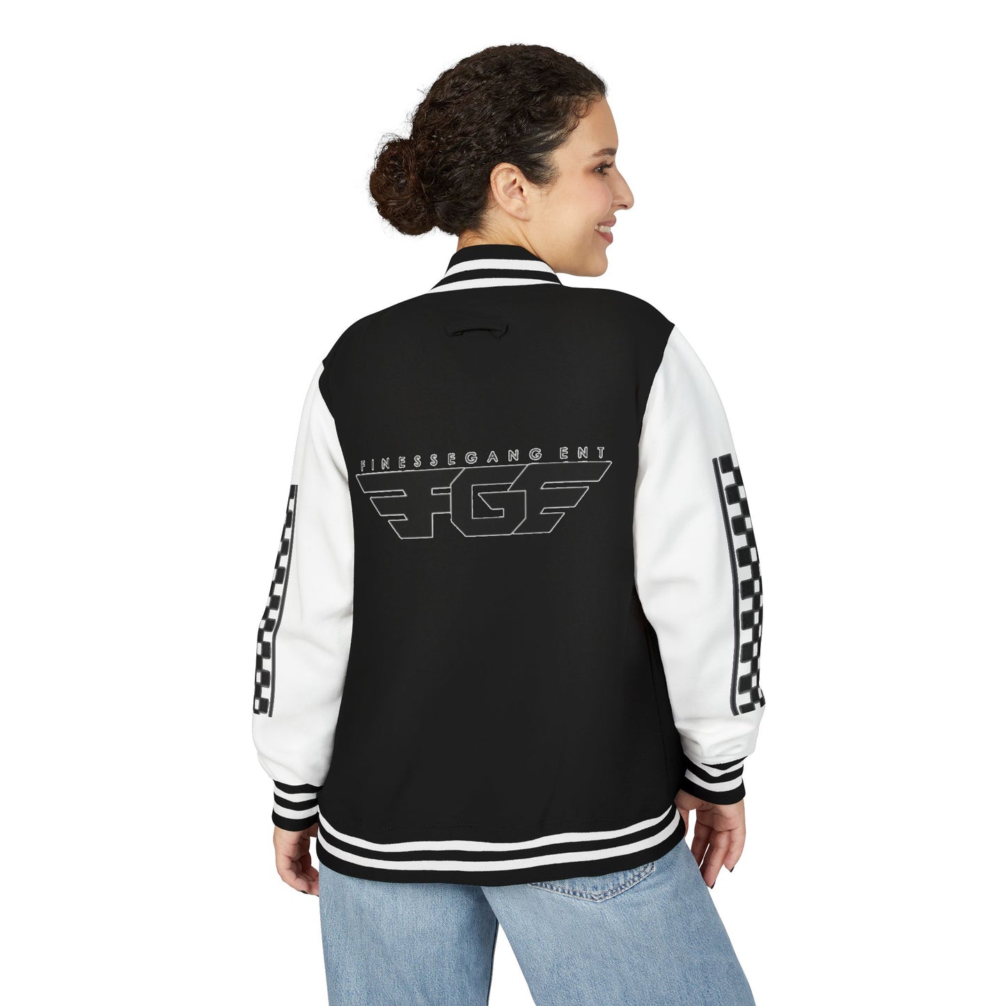 Stylish FGE Unisex Heavyweight Letterman Jacket with Bold Pattern - Perfect for Sports Fans, Casual Wear, College Events, Gifts & Celebrations
