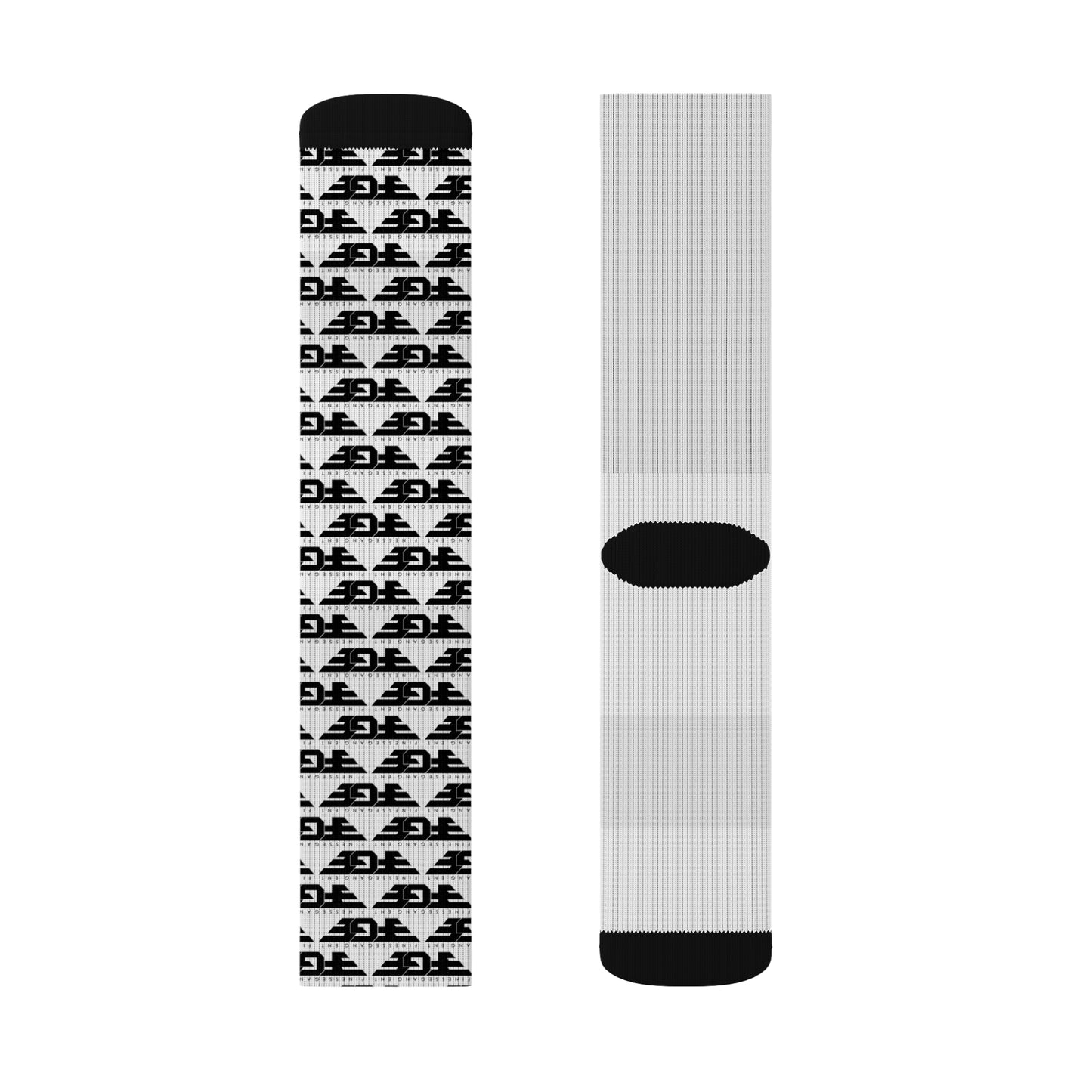 Sublimation FGE Socks - Stylish Gray Patterned Crew Socks for Everyday Wear, Gifts for Her, Trendy Streetwear, Athleisure, Unisex Fashion