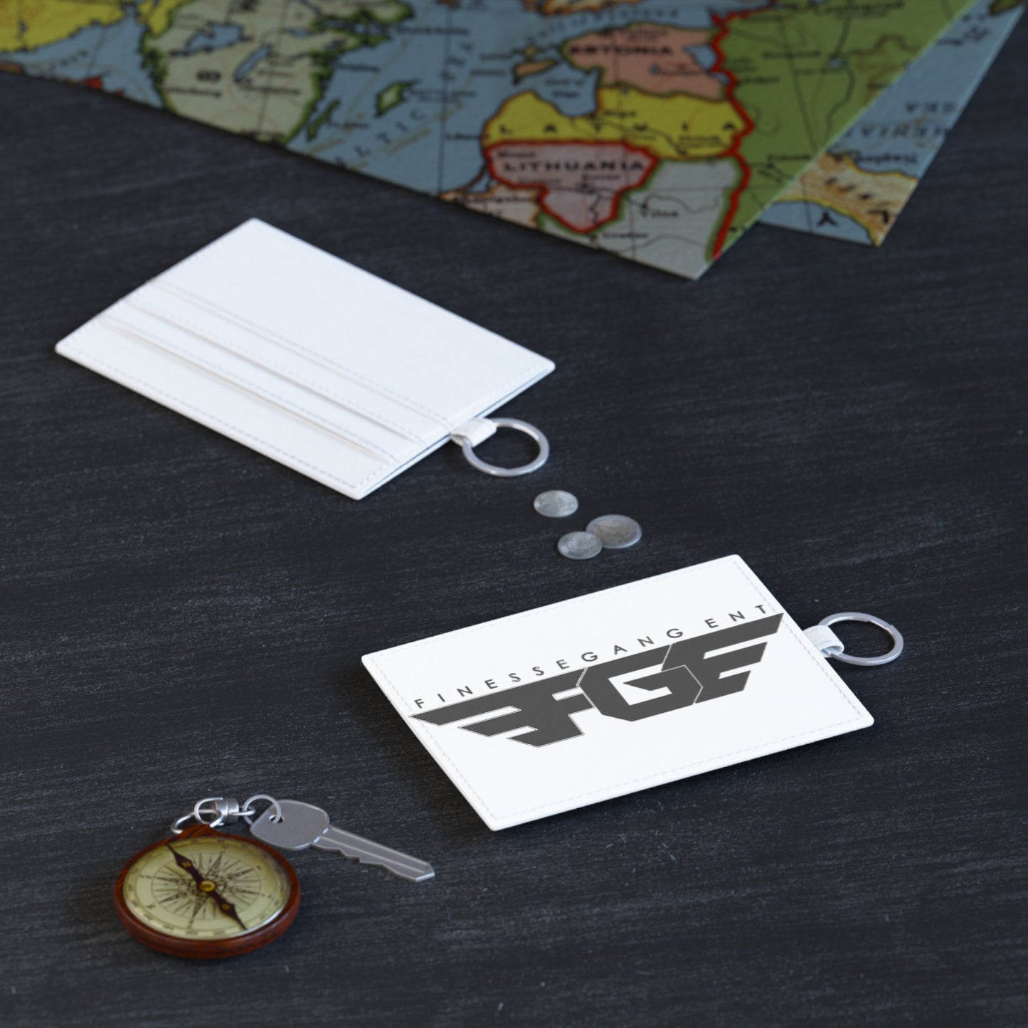 Stylish FGE Leather Card Holder, Minimalist Accessory for Professionals, Ideal for Gift Giving, Business Cards, Travel, FinesseGang Ent Design