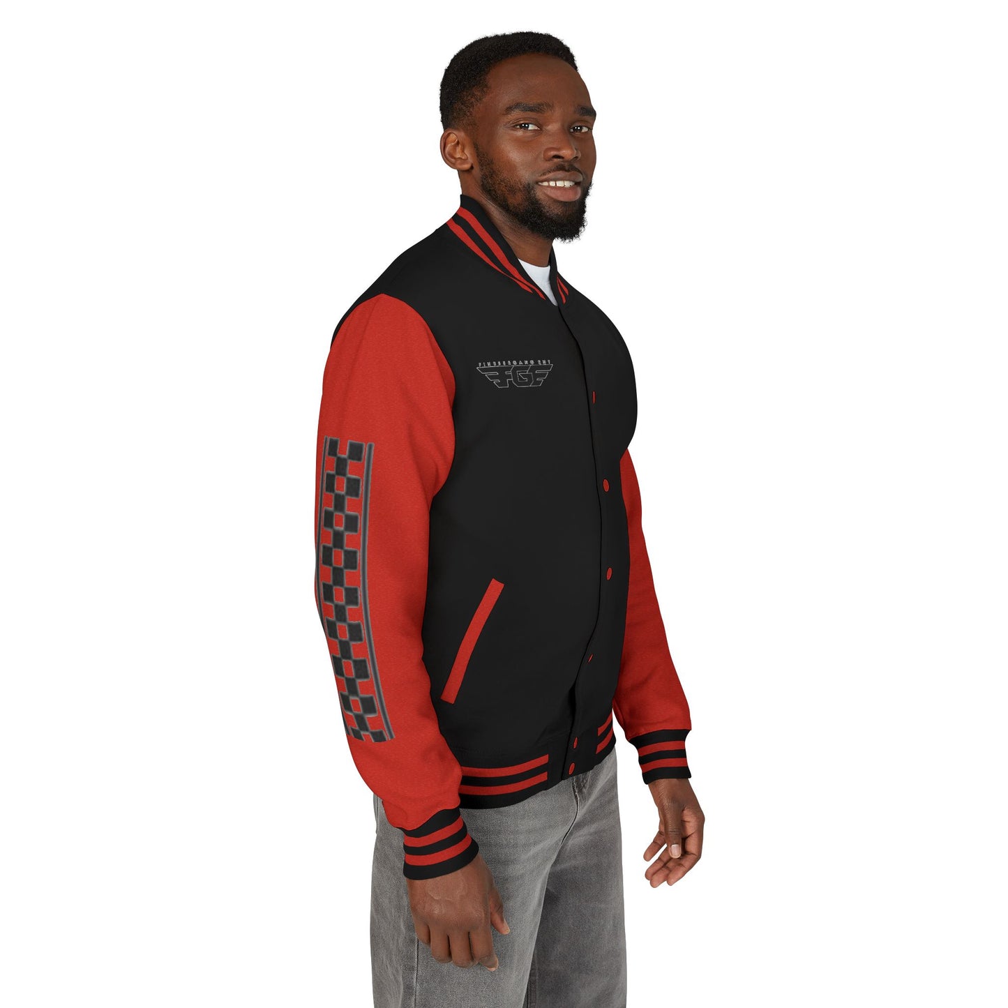 Stylish FGE Unisex Heavyweight Letterman Jacket with Bold Pattern - Perfect for Sports Fans, Casual Wear, College Events, Gifts & Celebrations