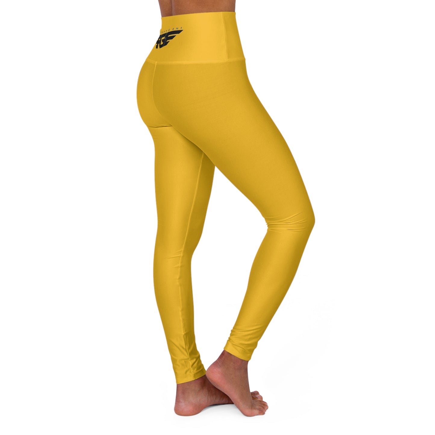 High Waisted FGE YELLOW Yoga Leggings, Fitness Wear, Activewear, Athleisure, Workout Tights, Yoga Pants, Gift for Fitness Enthusiasts