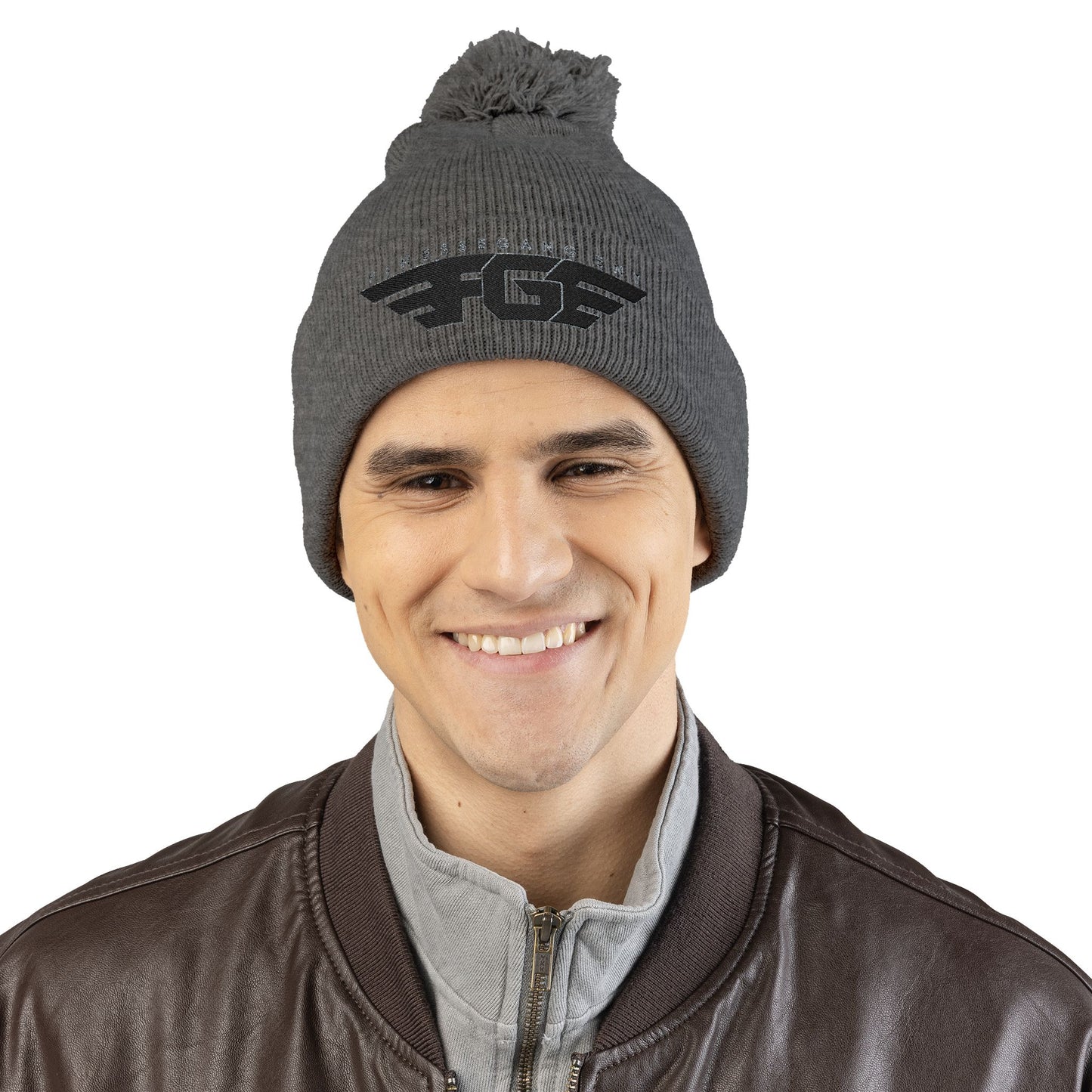 FGE Pom-Pom Knit Cap (Embroidery)