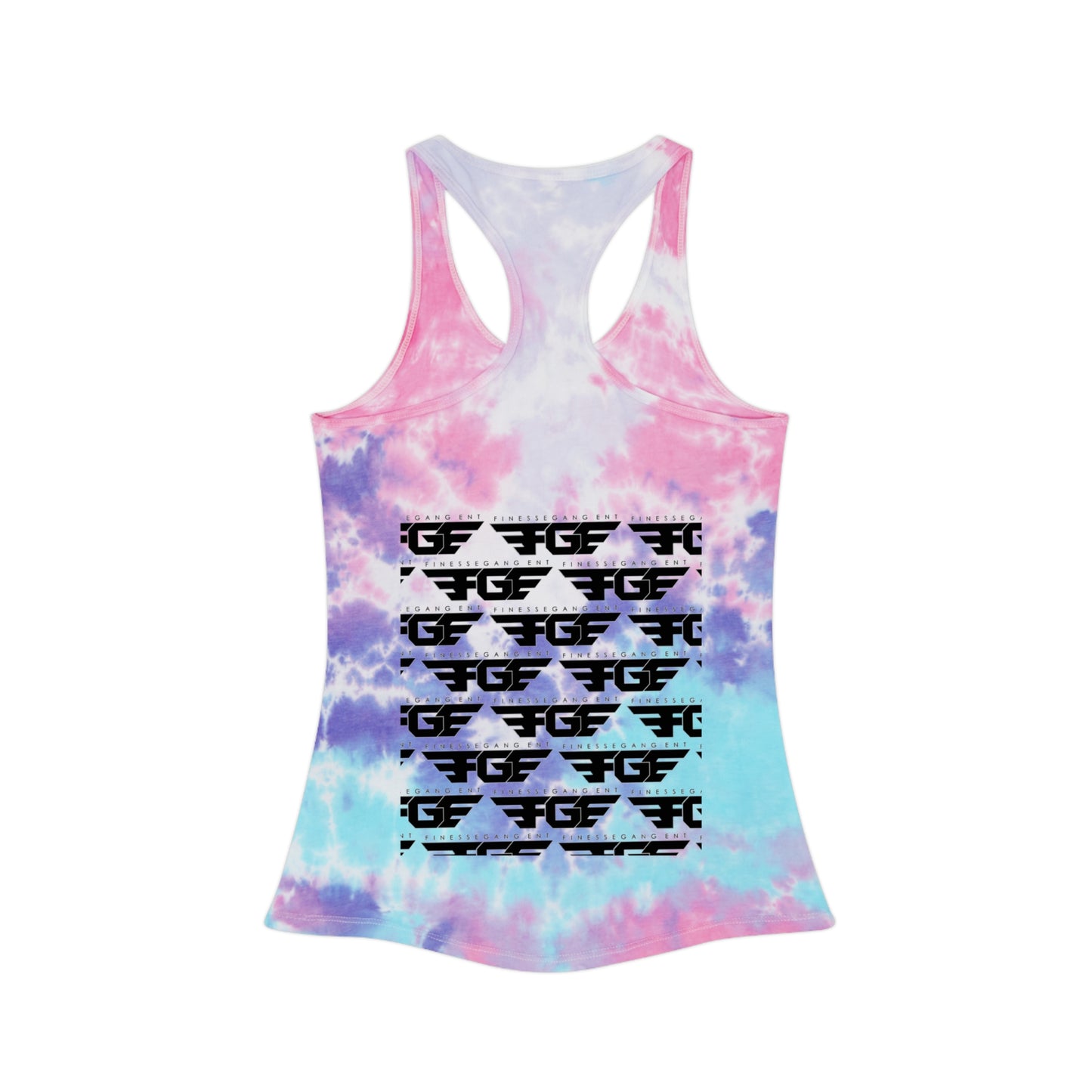 Tie Dye FGE Racerback Tank Top, Bohemian Summer Shirt, Beachwear, Festival Outfit, Casual Activewear, Gift for Her