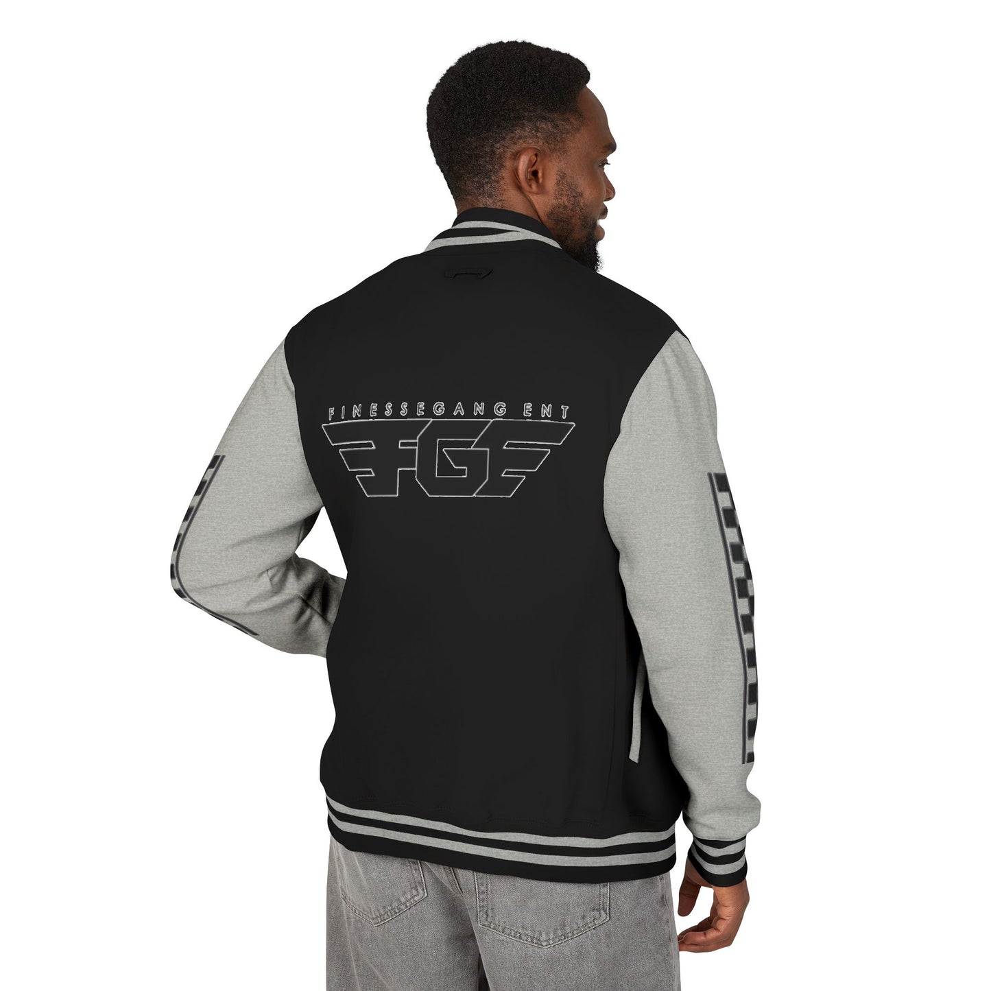 Stylish FGE Unisex Heavyweight Letterman Jacket with Bold Pattern - Perfect for Sports Fans, Casual Wear, College Events, Gifts & Celebrations