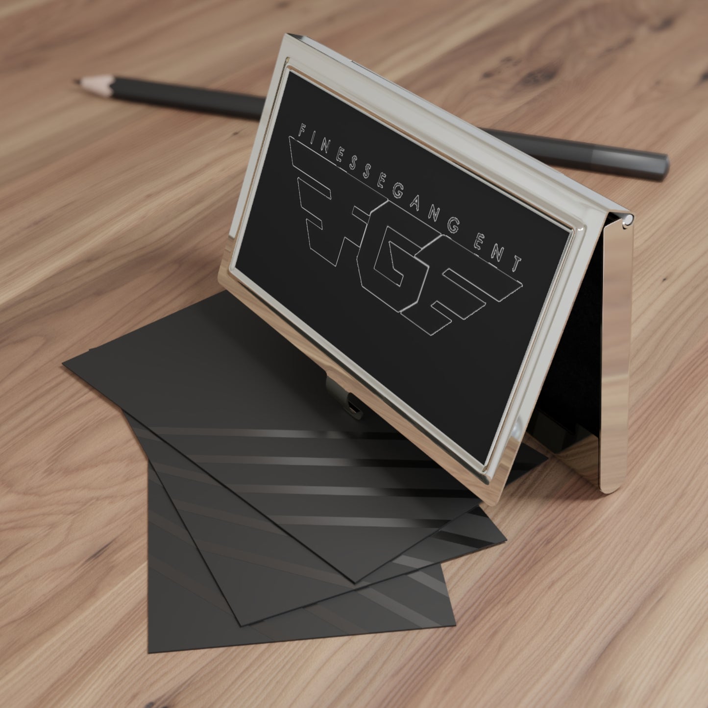 Sleek FGE Business Card Holder, Modern Professional Accessory, Gift for Entrepreneurs, Networking Essential, Office Desk Organization