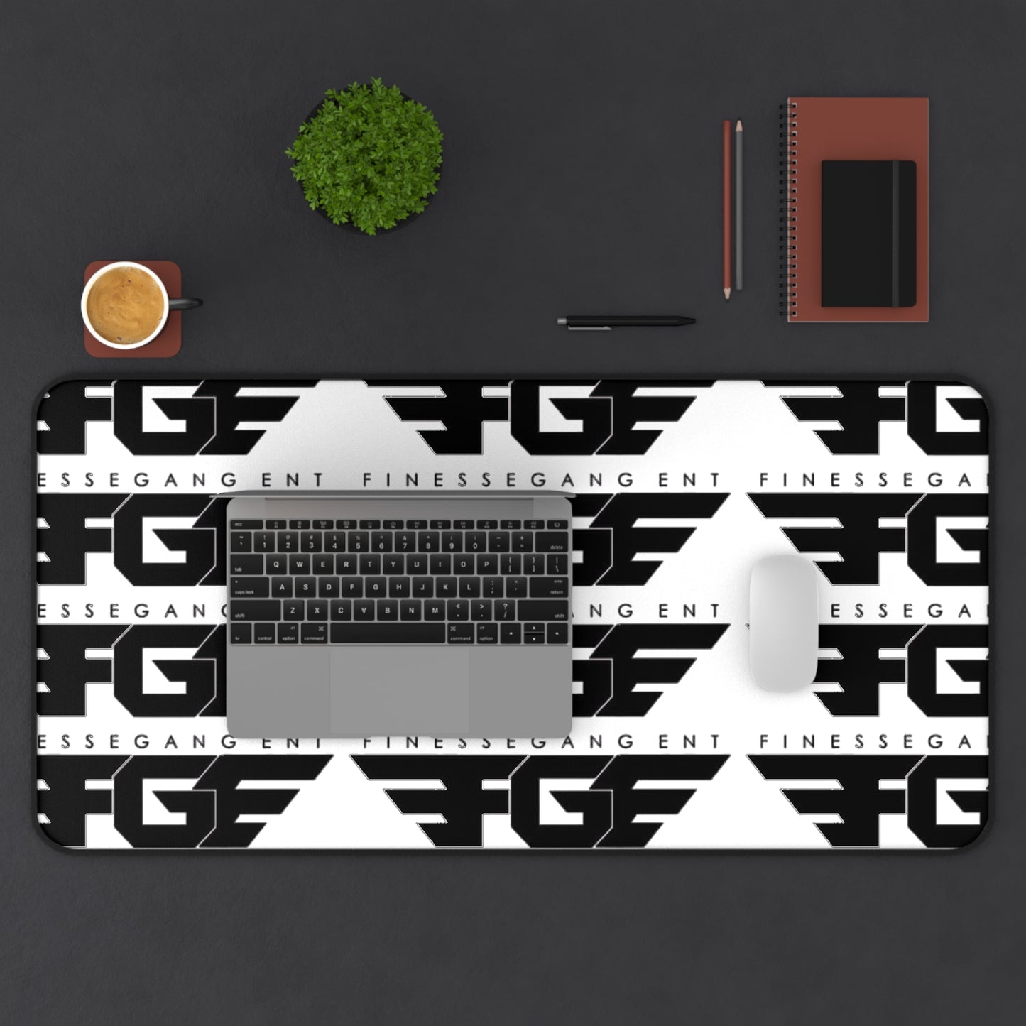 Stylish Desk Mat with Finesse Gang Logo, Office Decor, Gaming Mouse Pad, Desk Accessories, Modern Home Office, Unique Gift