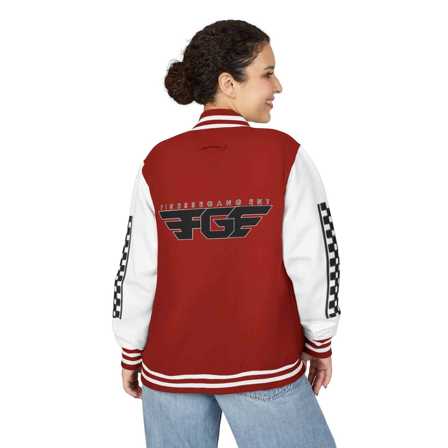 Stylish FGE Unisex Heavyweight Letterman Jacket with Bold Pattern - Perfect for Sports Fans, Casual Wear, College Events, Gifts & Celebrations