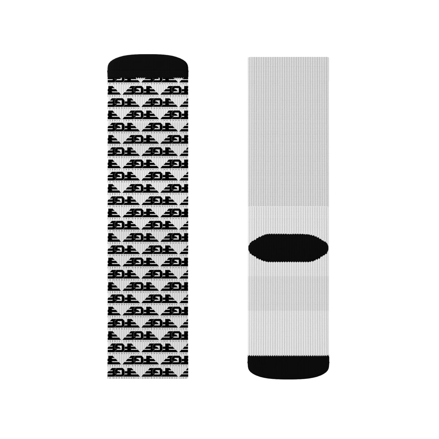 Sublimation FGE Socks - Stylish Gray Patterned Crew Socks for Everyday Wear, Gifts for Her, Trendy Streetwear, Athleisure, Unisex Fashion