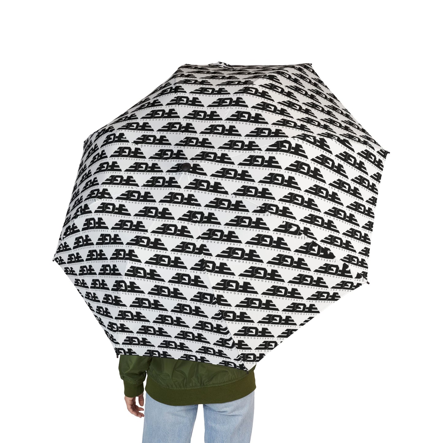 Stylish FGE Semi-Automatic Foldable Umbrella, Compact Travel Umbrella, Rain Gear, Gift for Him/Her, Patterned Umbrella