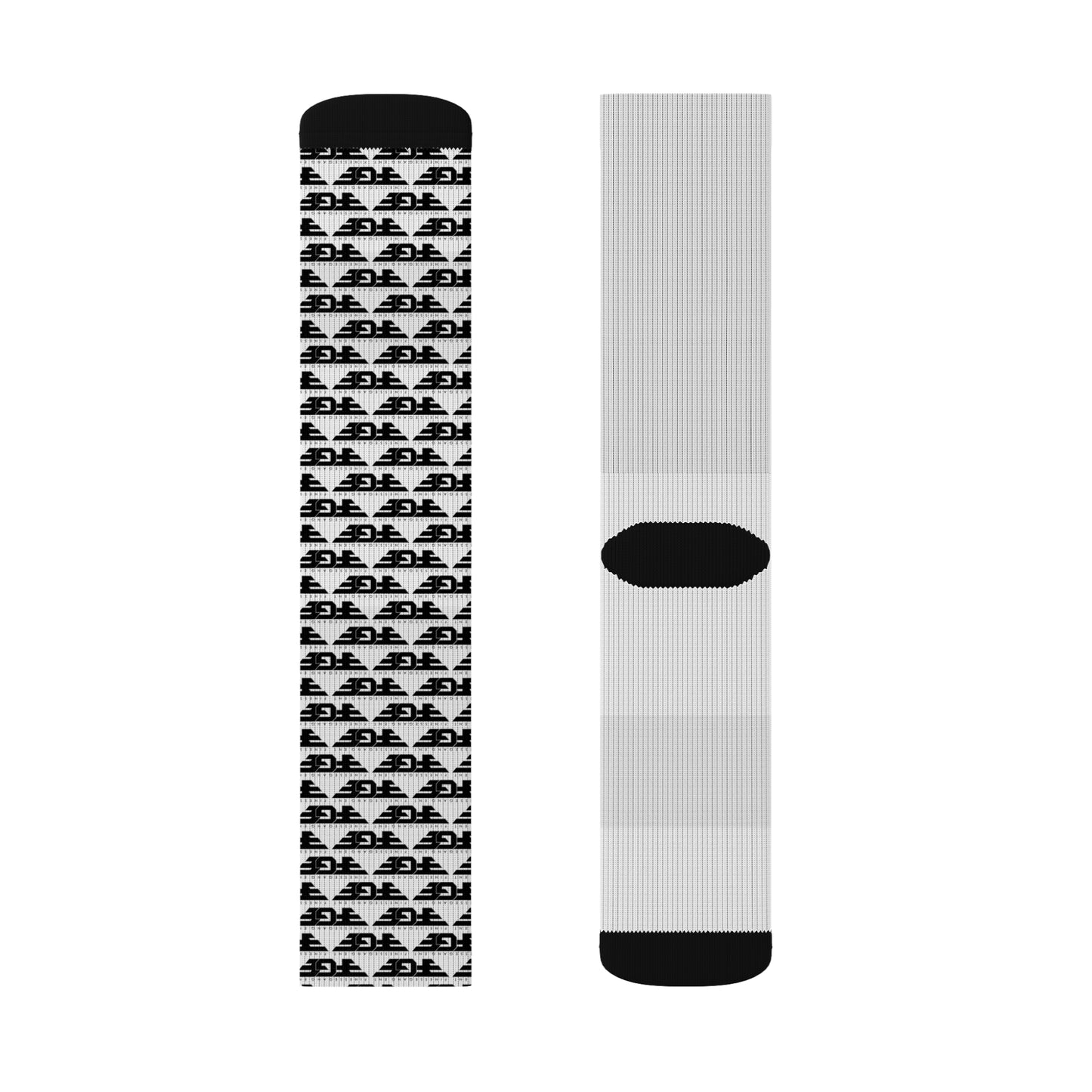 Sublimation FGE Socks - Stylish Gray Patterned Crew Socks for Everyday Wear, Gifts for Her, Trendy Streetwear, Athleisure, Unisex Fashion