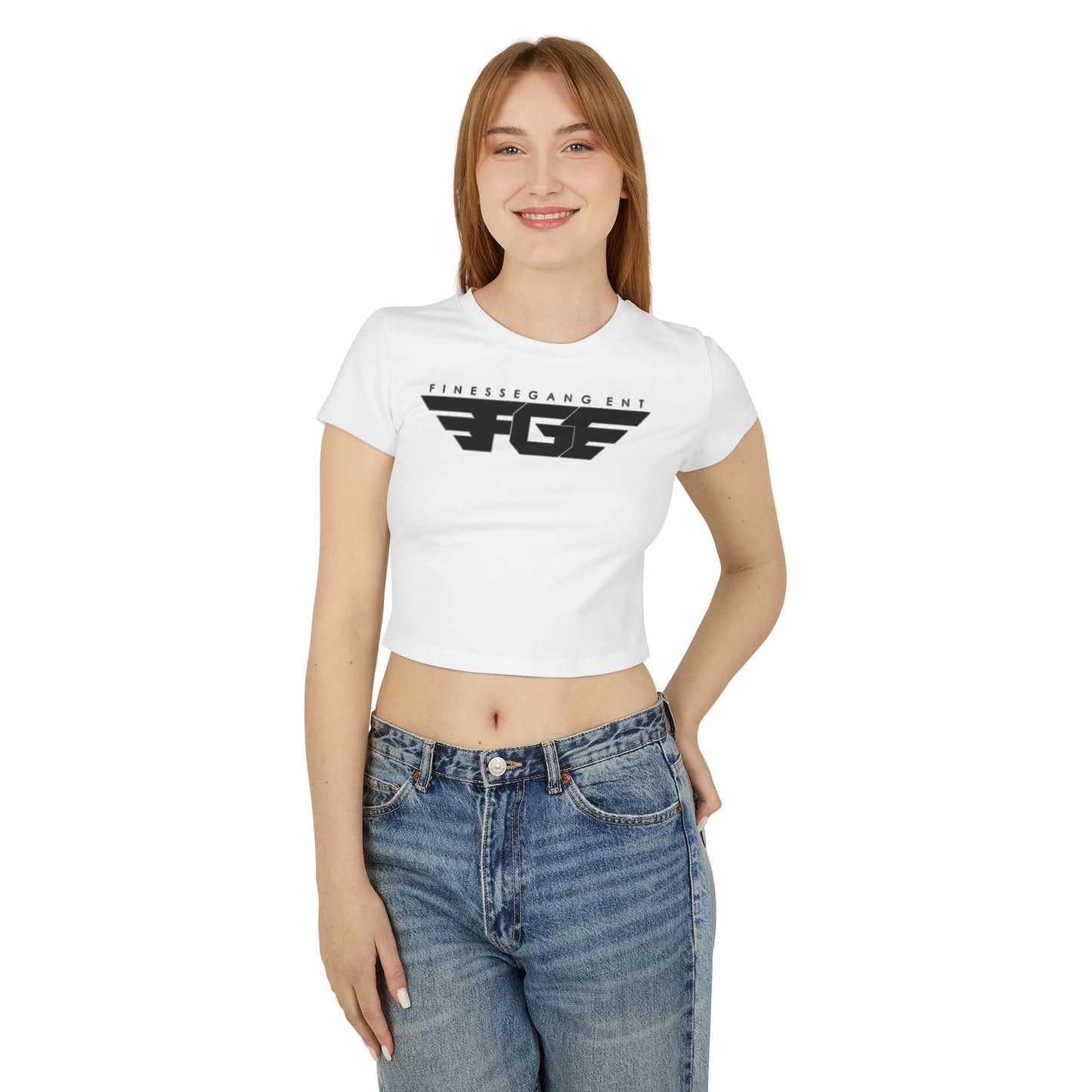 Stylish Women's Baby Tee with Fitness Gang Logo - Trendy Crop Top for Gym Lovers, Casual Wear, Workout Apparel, Fitness Gift