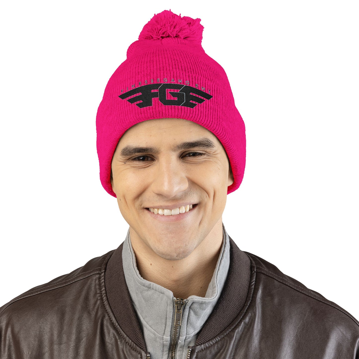FGE Pom-Pom Knit Cap (Embroidery)