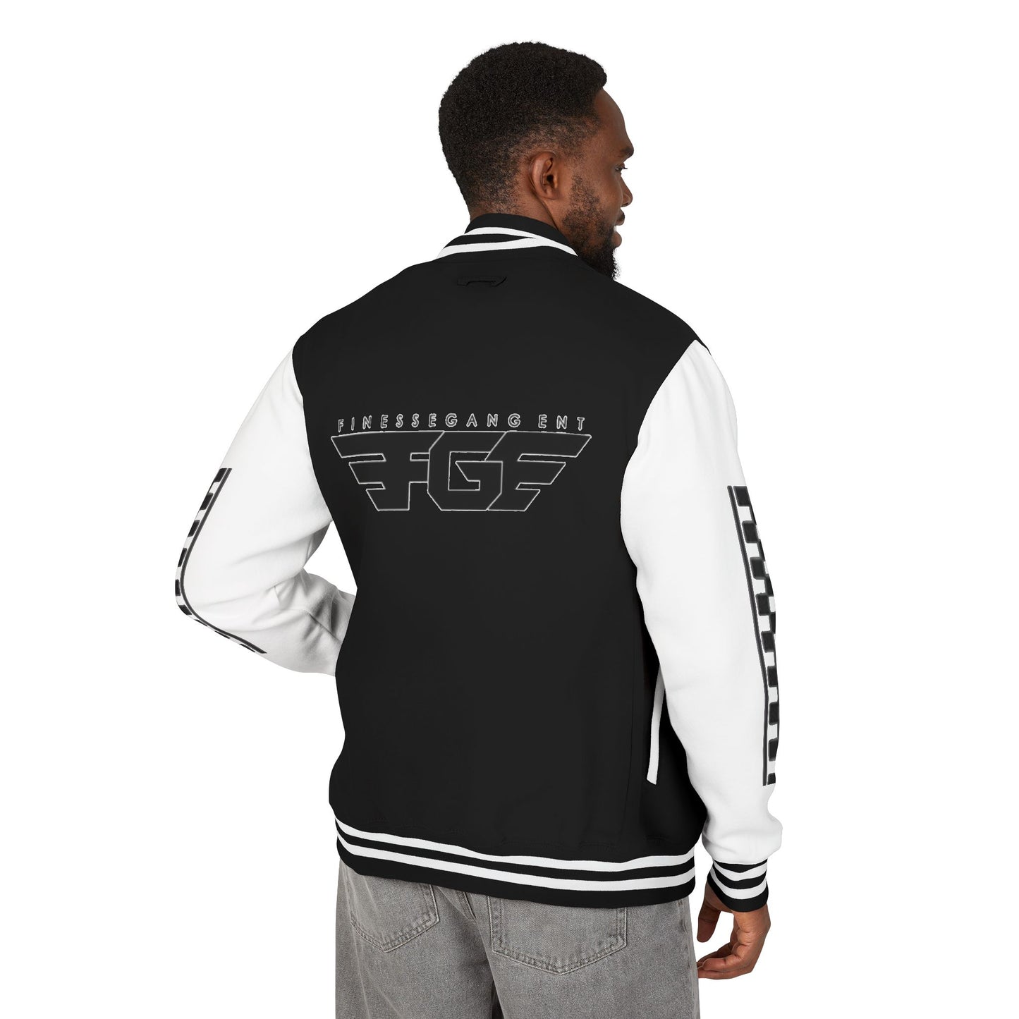 Stylish FGE Unisex Heavyweight Letterman Jacket with Bold Pattern - Perfect for Sports Fans, Casual Wear, College Events, Gifts & Celebrations